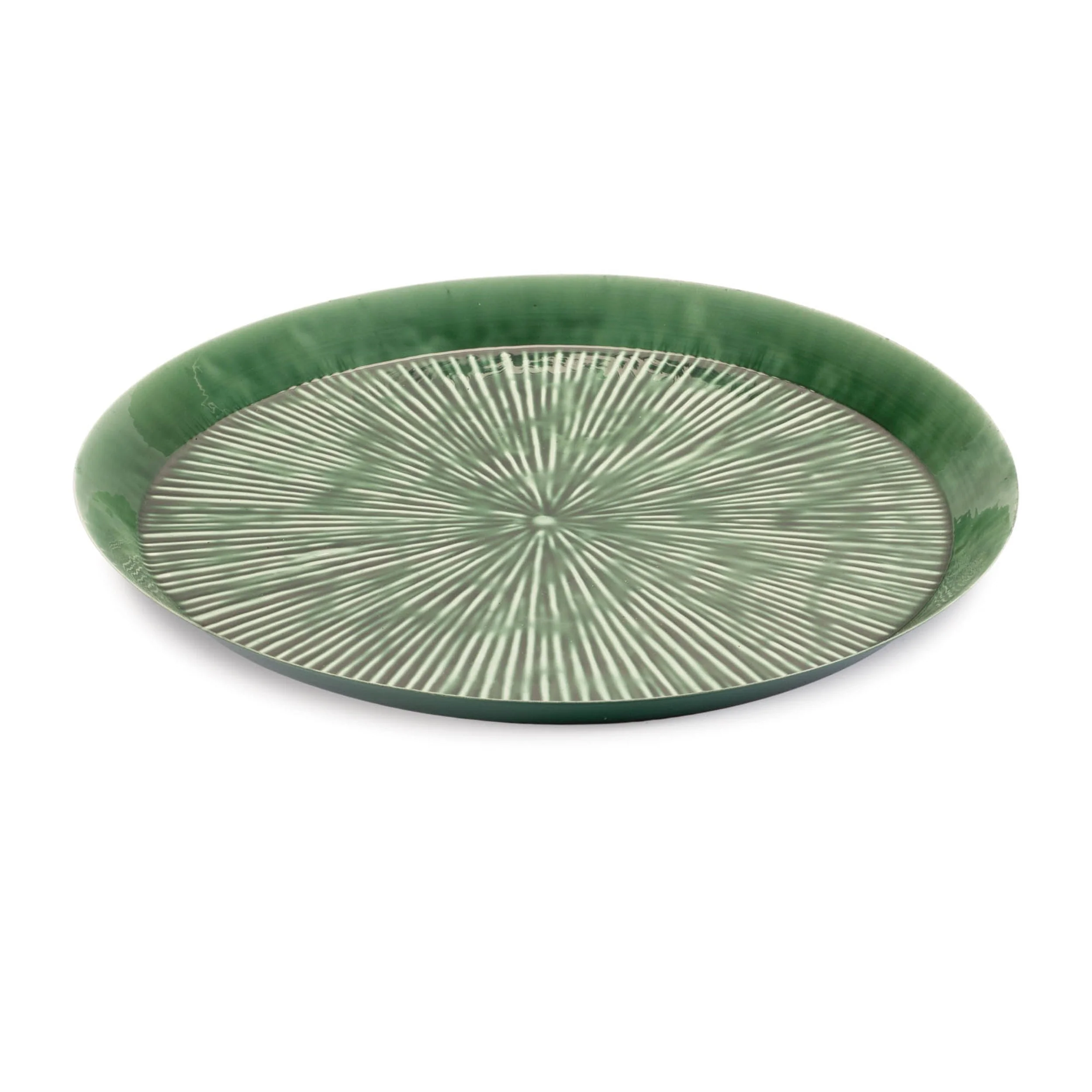 Round Etched Metal Tray 13.5"D - Image 7