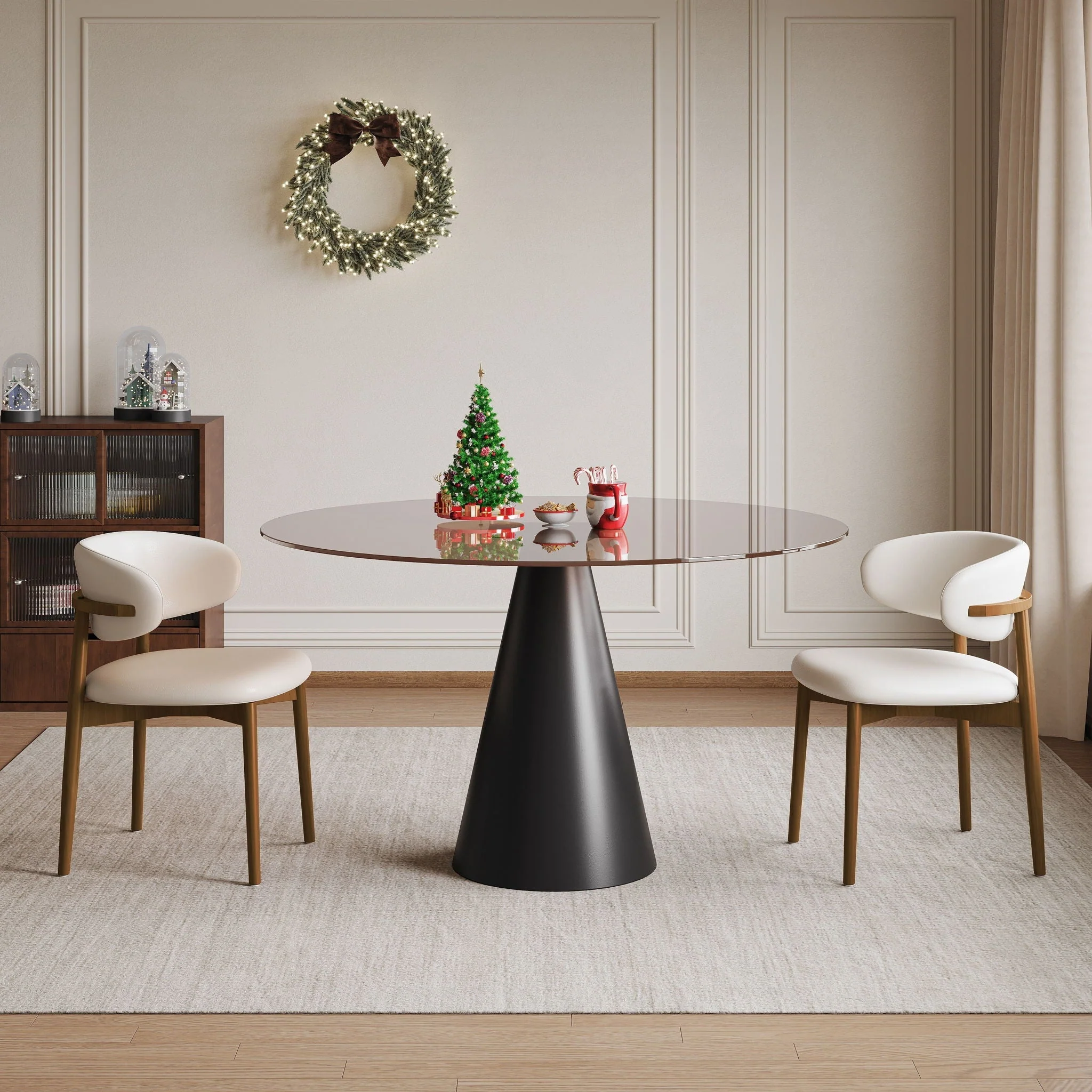 Round Glass Dining Table With Chairs - Image 2