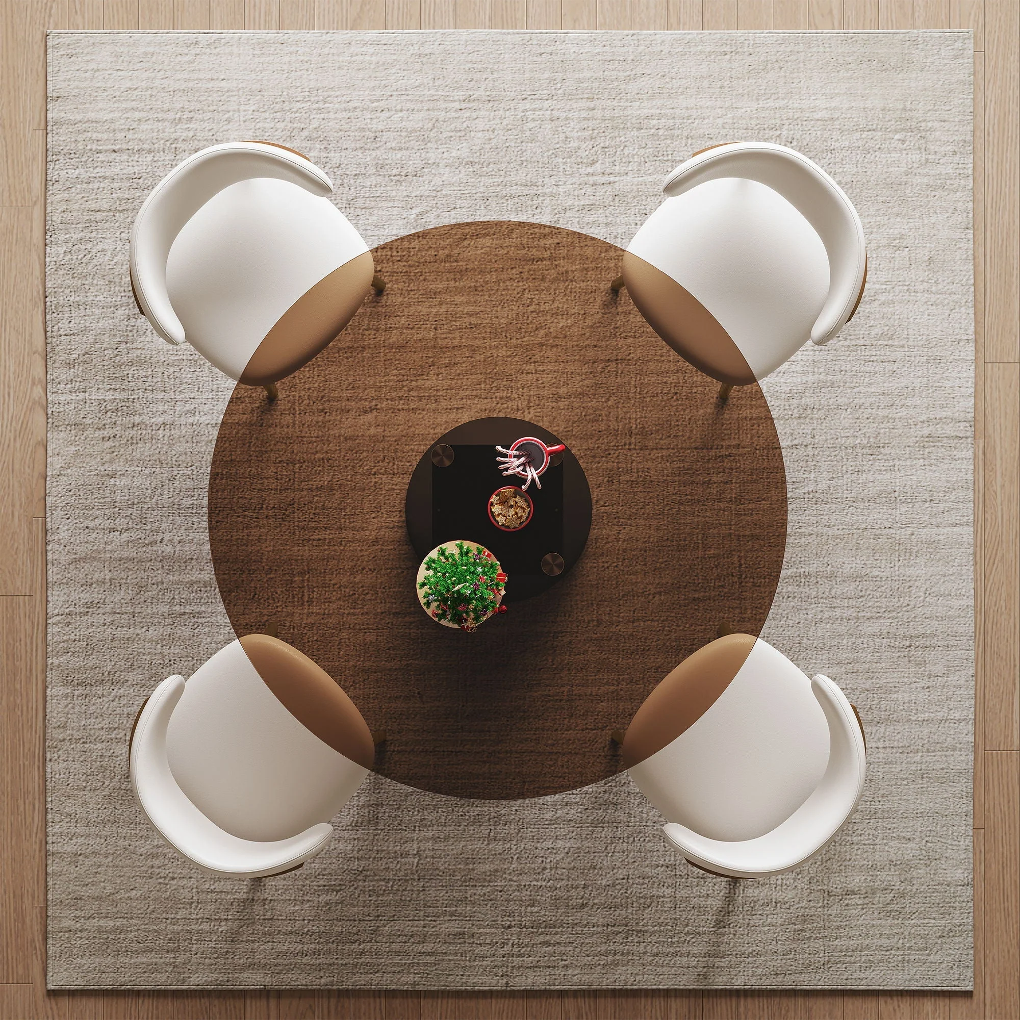 Round Glass Dining Table With Chairs - Image 4