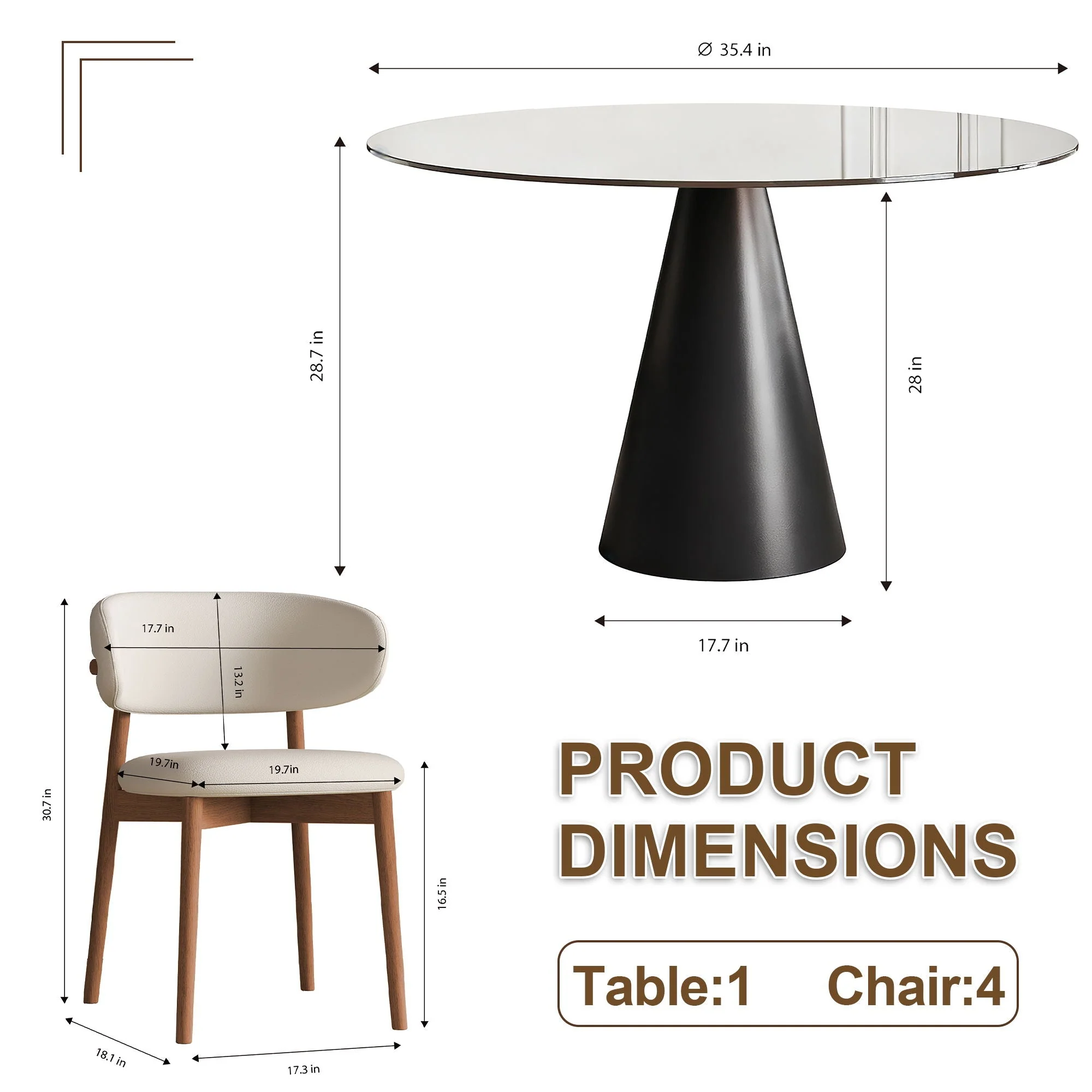 Round Glass Dining Table With Chairs - Image 7