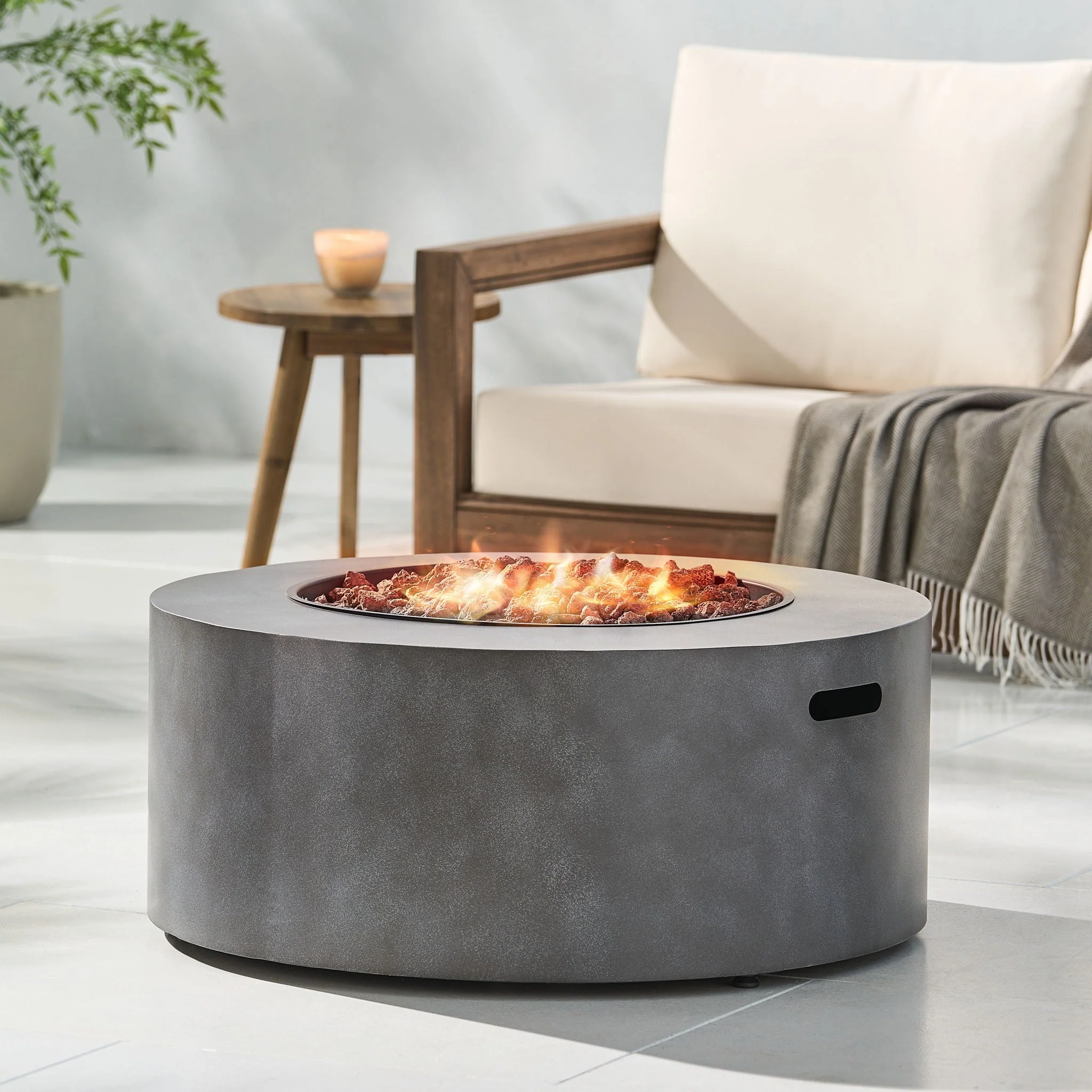 Round Iron Fire Pit With 40,000 BTU - Image 14