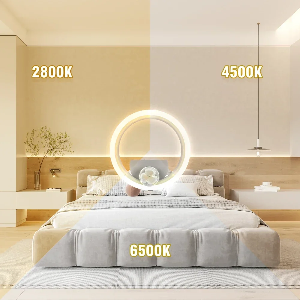 Round LED Wall Light Modern Aluminum Bedside Lamp for Bedroom Hallway - Image 2