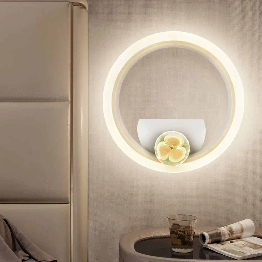 Round LED Wall Light Modern Aluminum Bedside Lamp for Bedroom Hallway - Image 6
