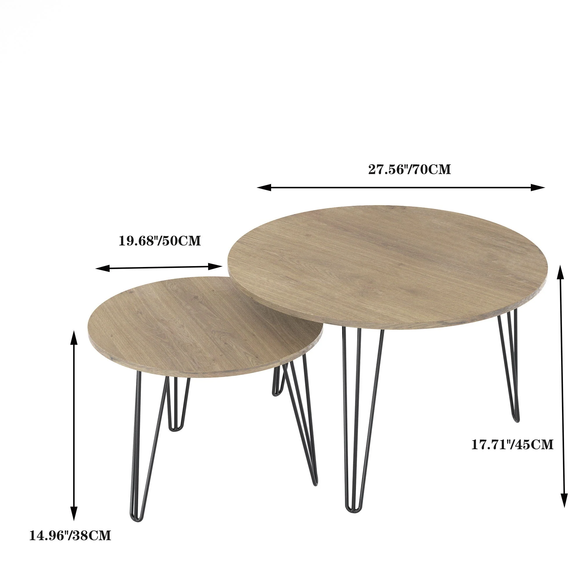 Round Nesting Coffee Table For Living Room (Set of 2) - Image 11