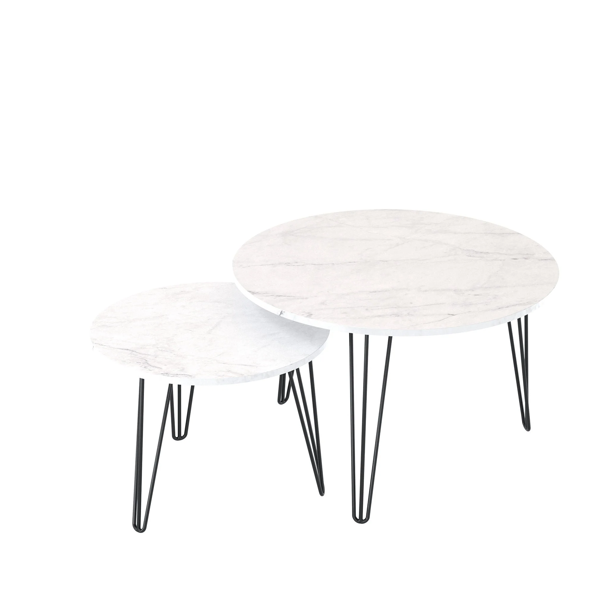 Round Nesting Coffee Table For Living Room (Set of 2) - Image 3