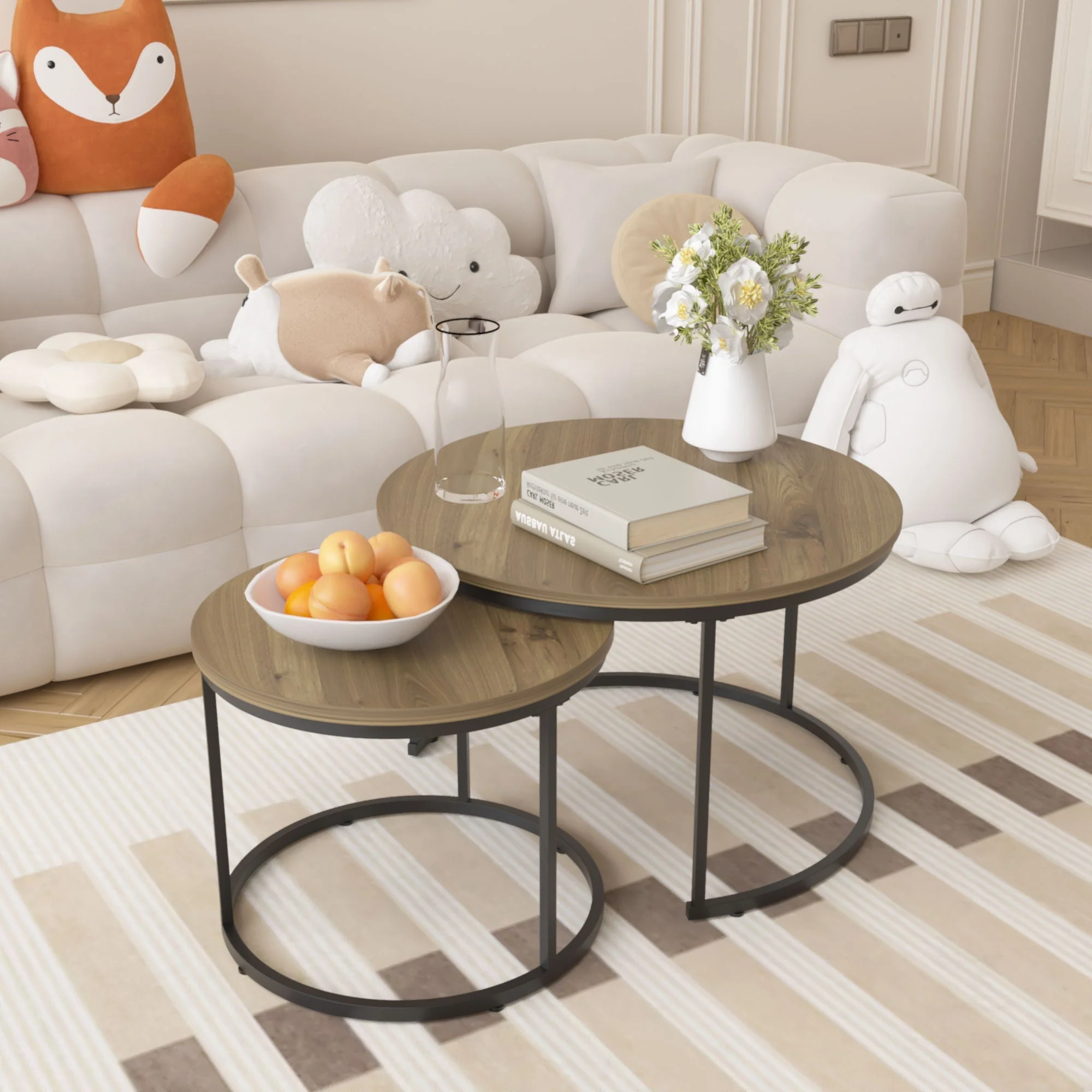 Round Nesting Coffee Table (Set of 2) - Image 10