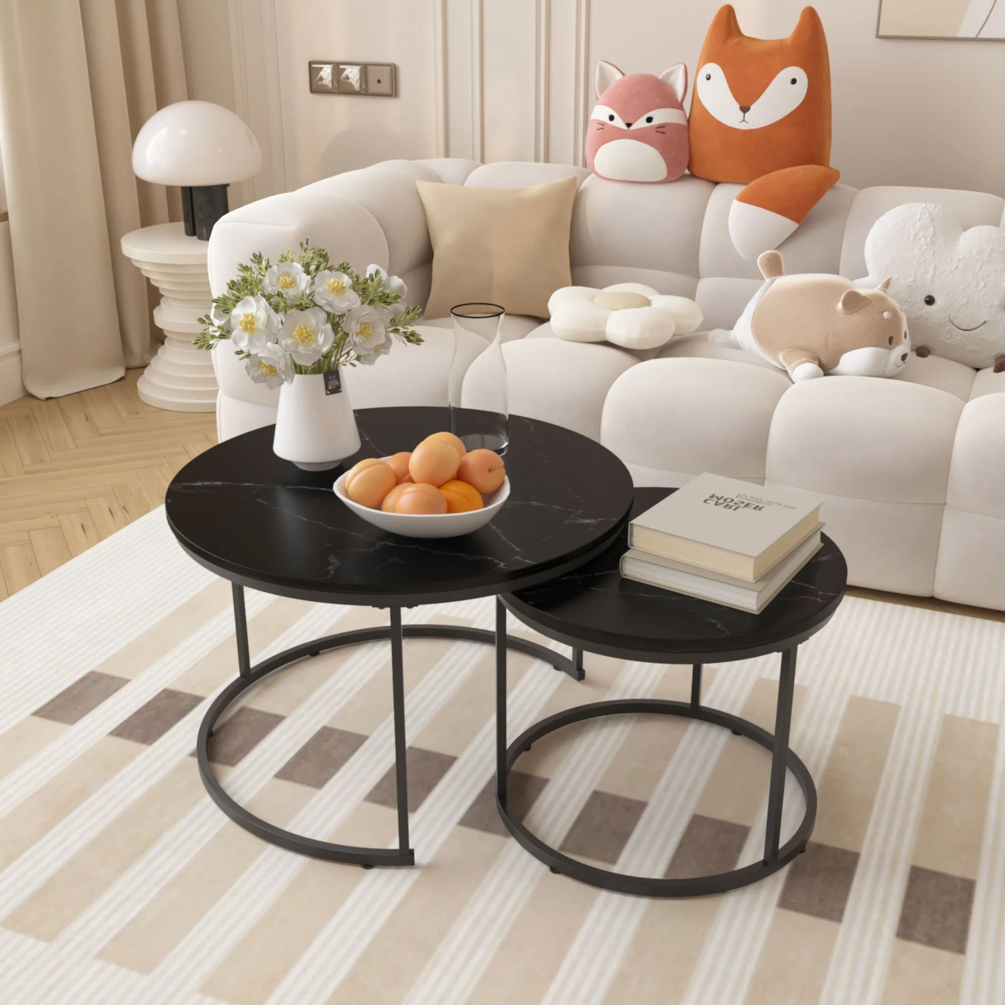 Round Nesting Coffee Table (Set of 2) - Image 11
