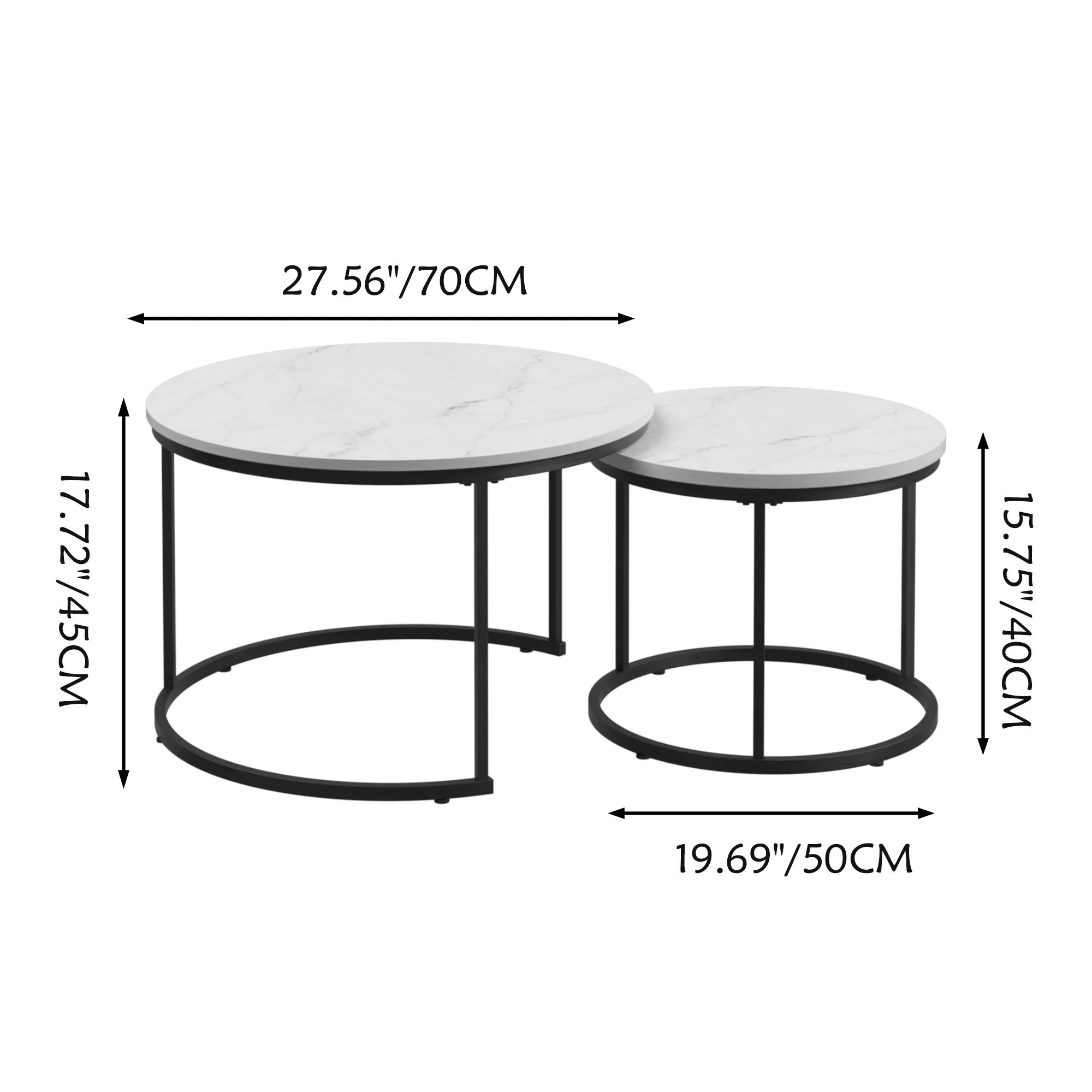 Round Nesting Coffee Table (Set of 2) - Image 6