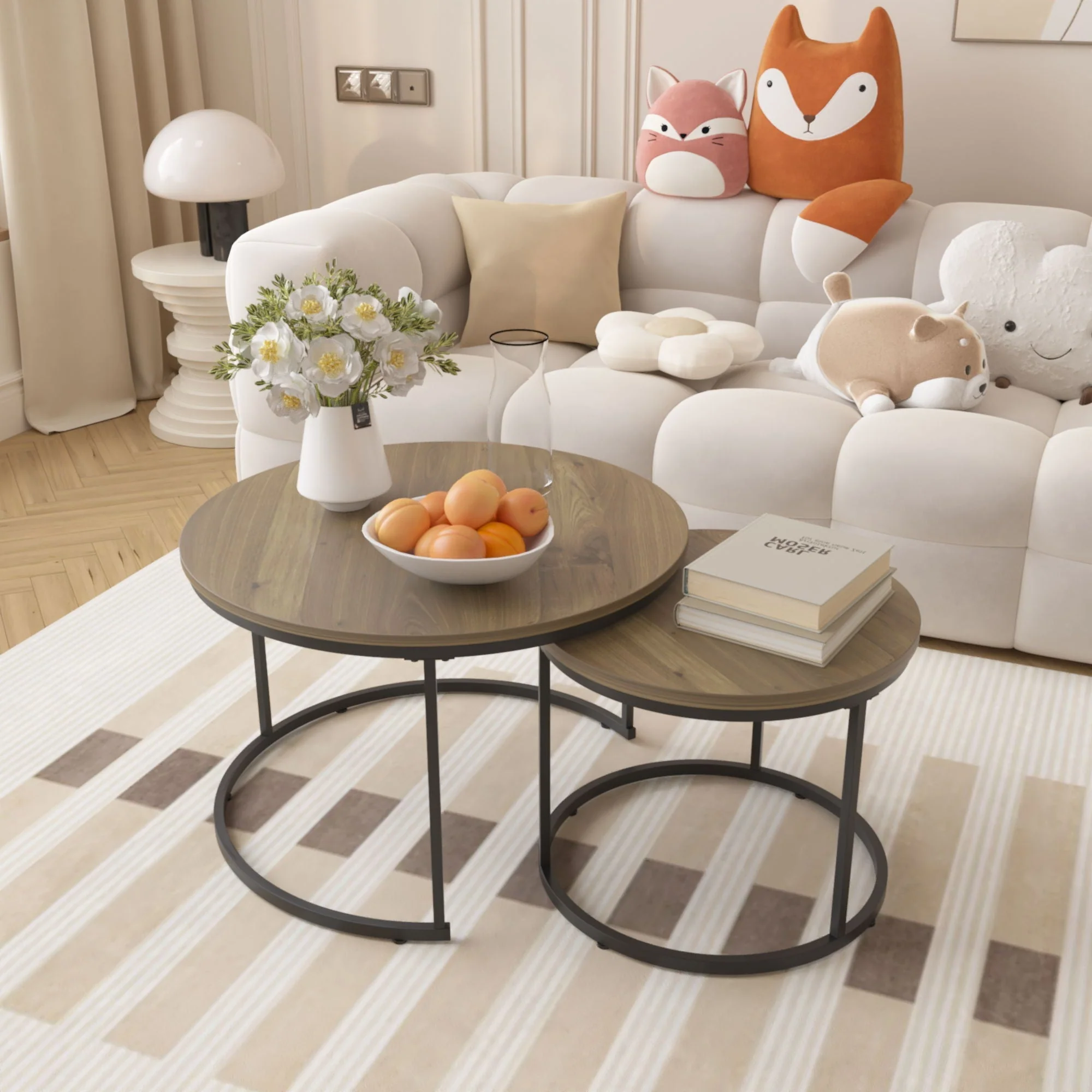 Round Nesting Coffee Table (Set of 2) - Image 7