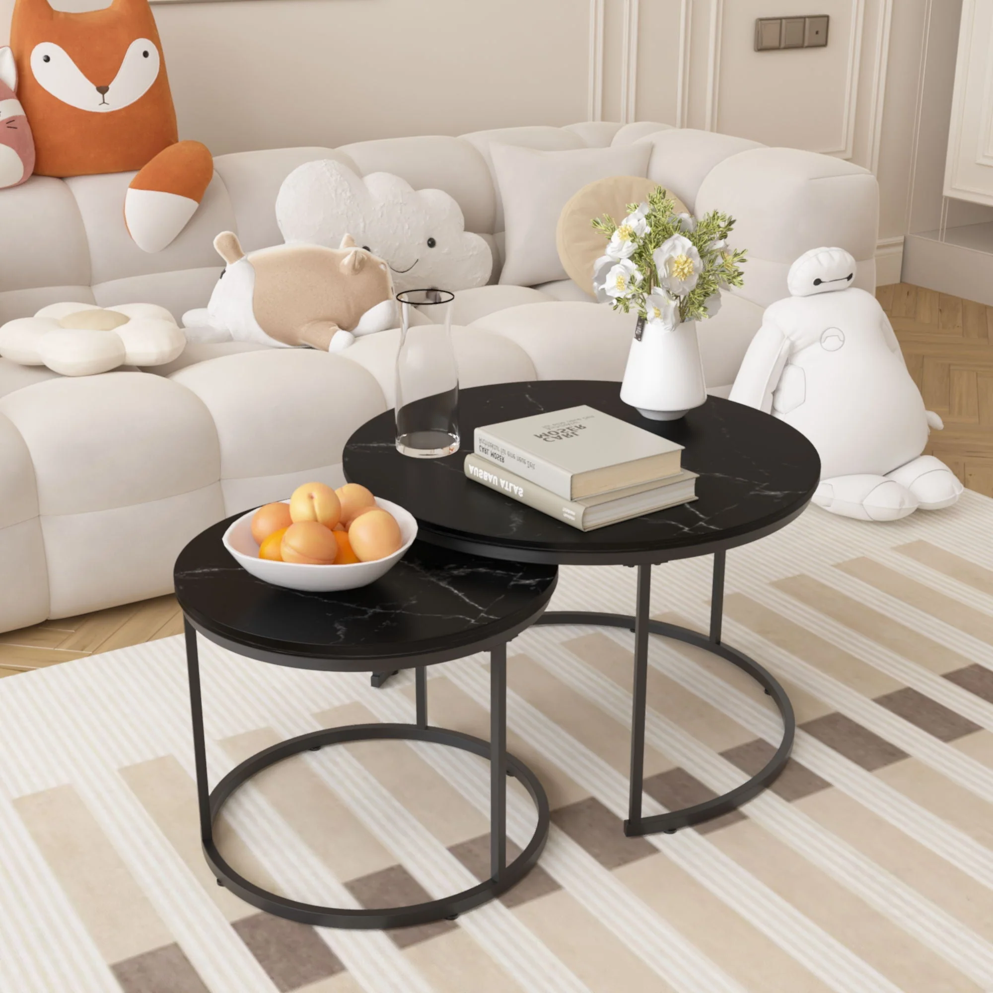 Round Nesting Coffee Table (Set of 2) - Image 8