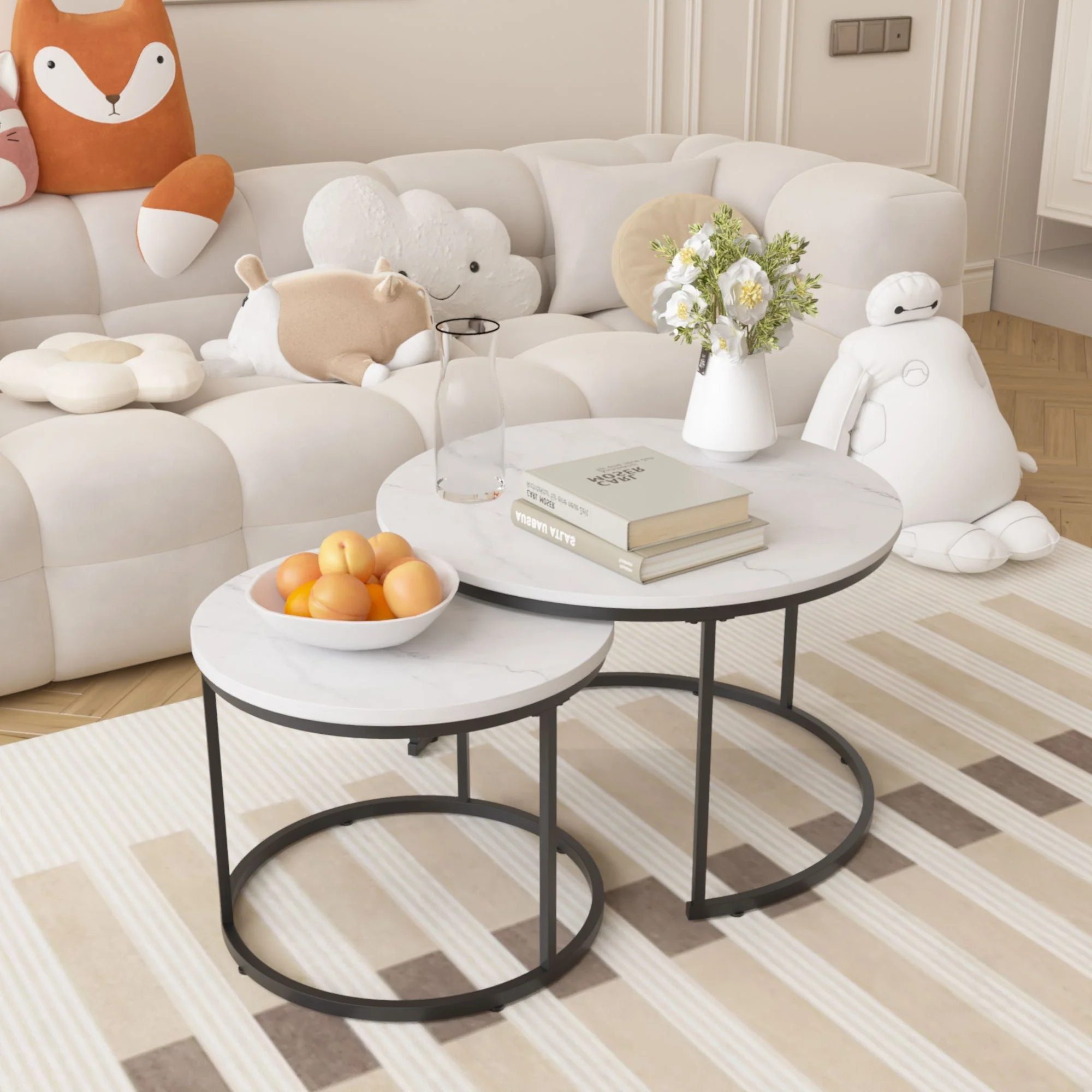 Round Nesting Coffee Table (Set of 2) - Image 9