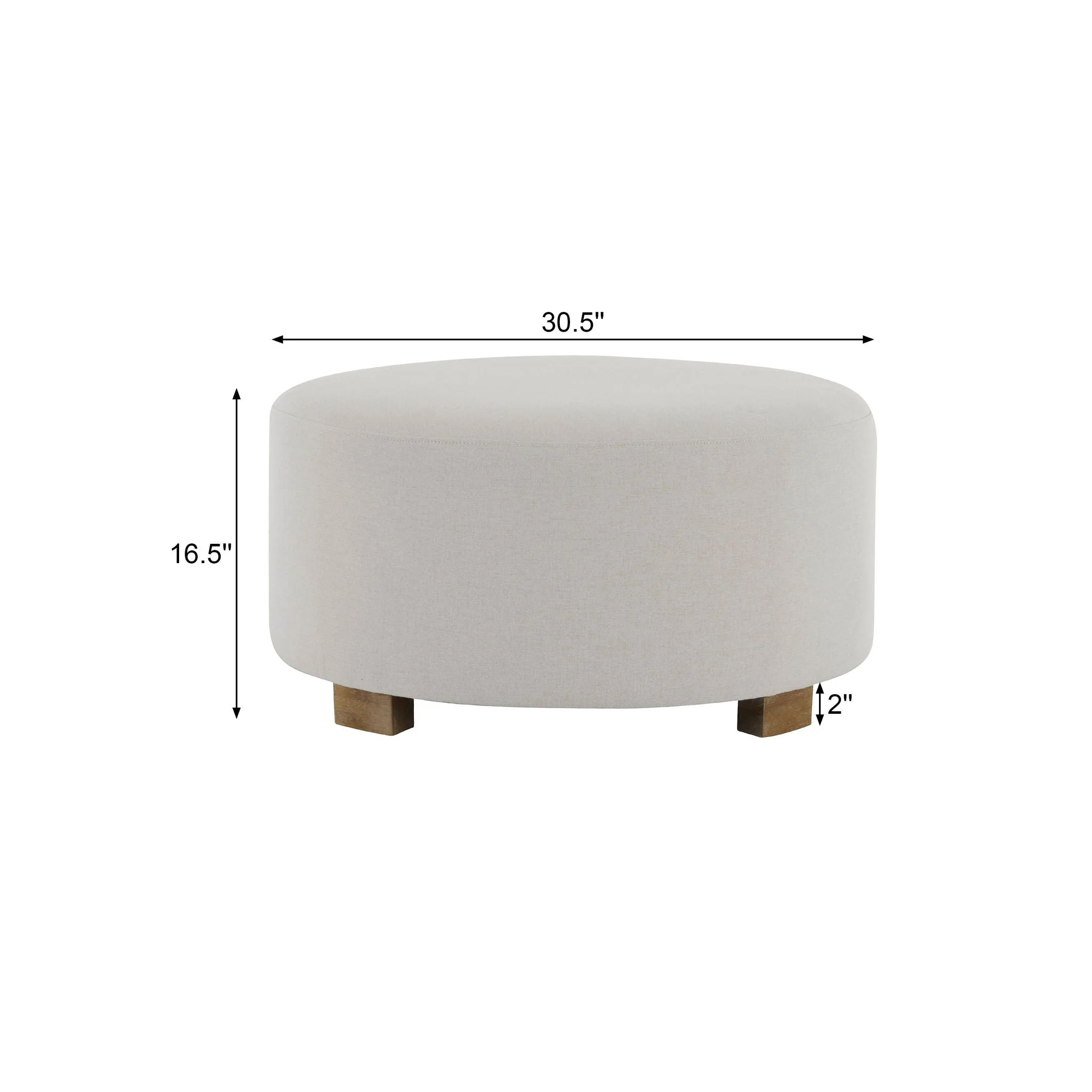 Round Ottoman, Minimalist Footstool - White - Image 2