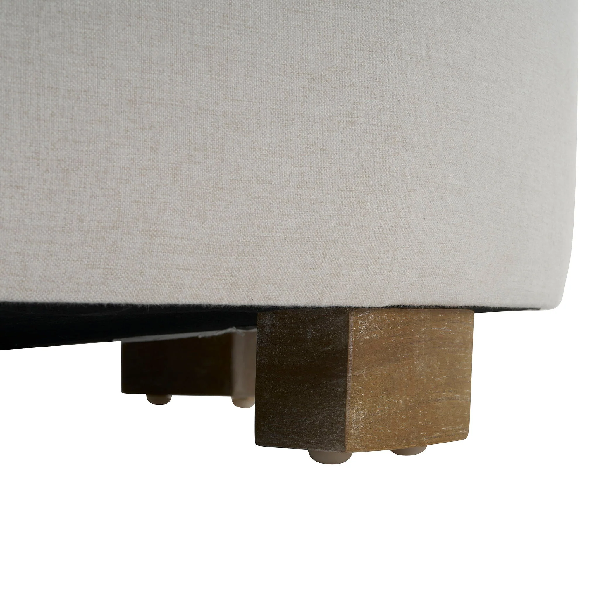 Round Ottoman, Minimalist Footstool - White - Image 3