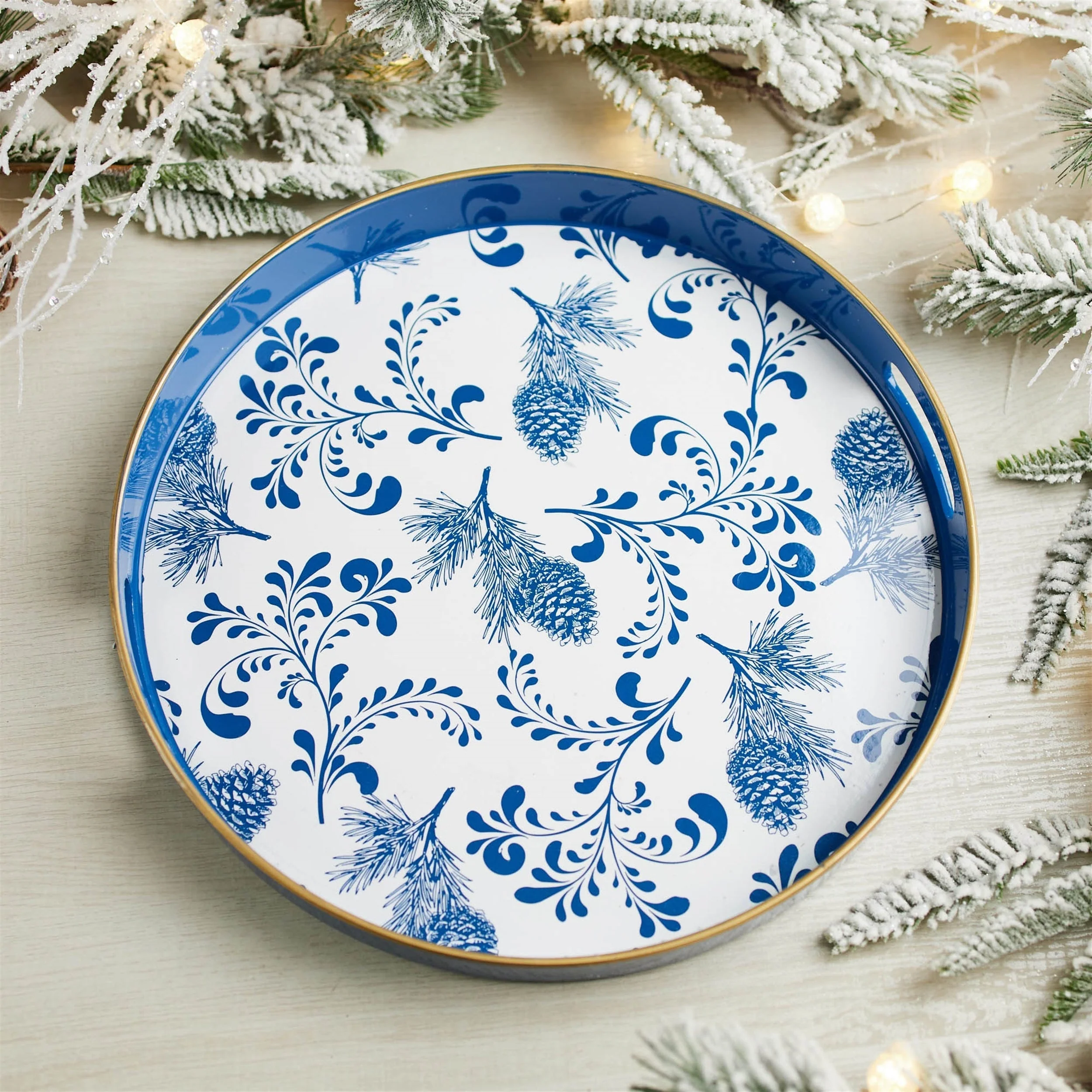 Round Pine Print Tray 13.5"H - Image 2