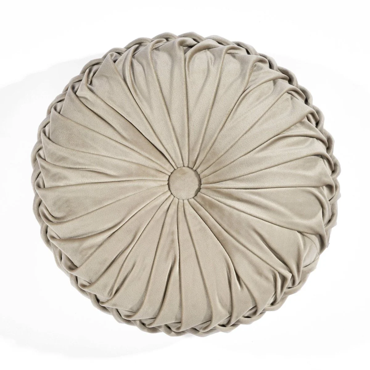 Round Pleated Soft Velvet Throw Pillow - Image 10