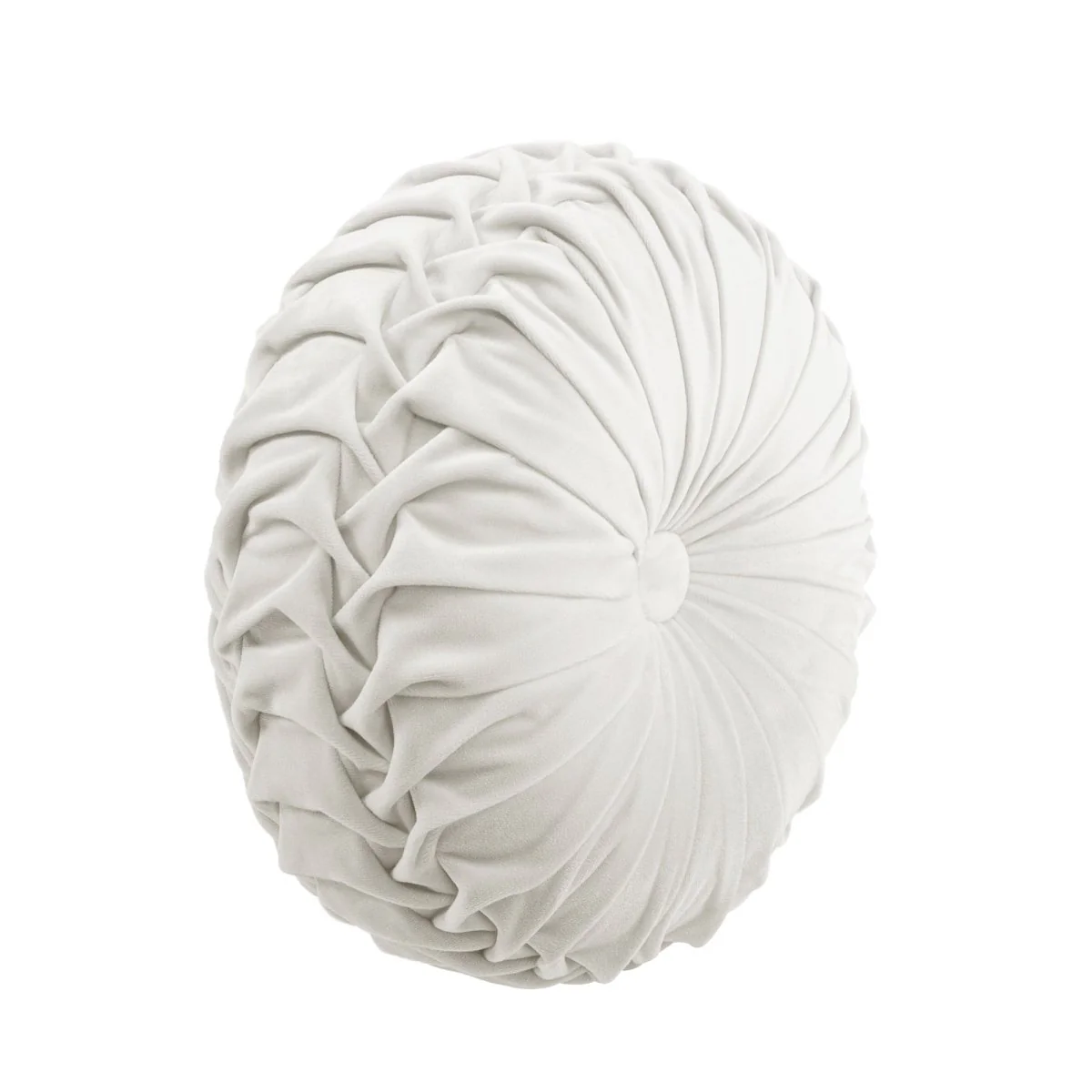 Round Pleated Soft Velvet Throw Pillow - Image 13