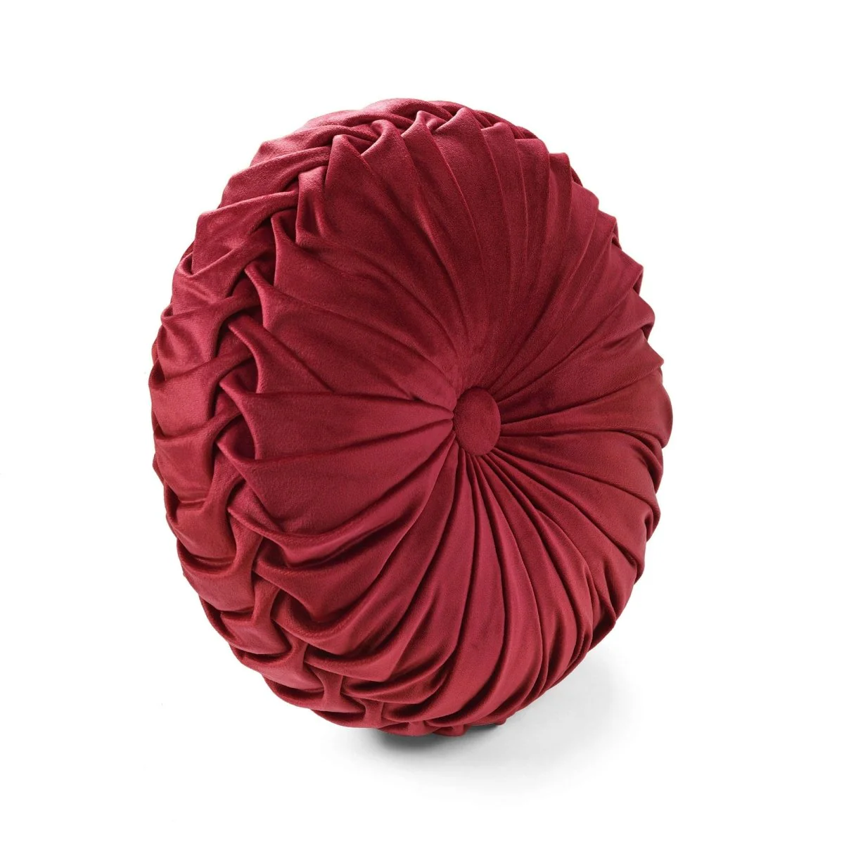 Round Pleated Soft Velvet Throw Pillow - Image 15