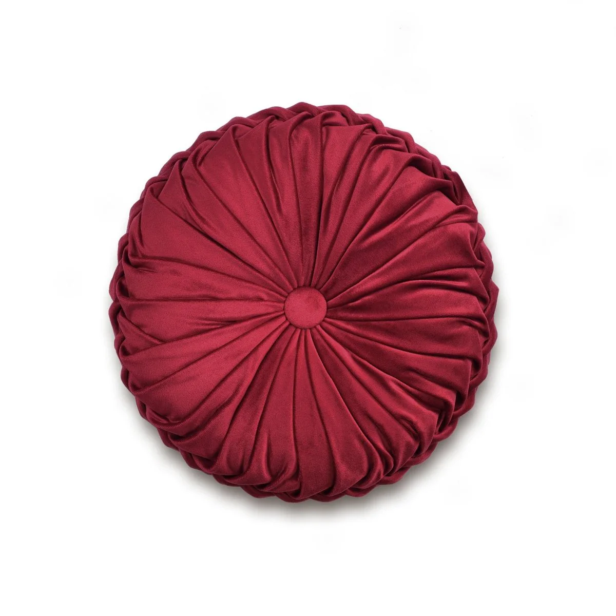 Round Pleated Soft Velvet Throw Pillow - Image 2