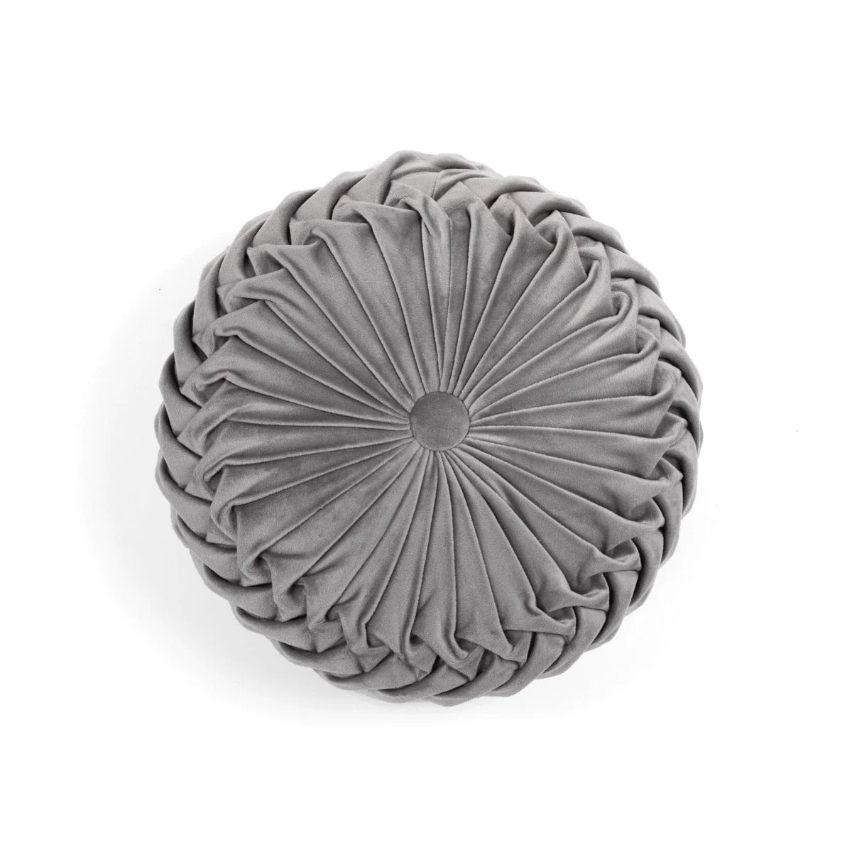 Round Pleated Soft Velvet Throw Pillow - Image 26