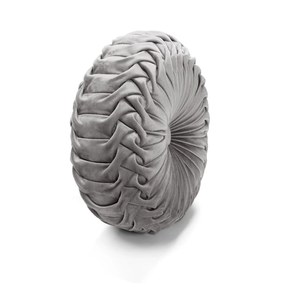 Round Pleated Soft Velvet Throw Pillow - Image 27