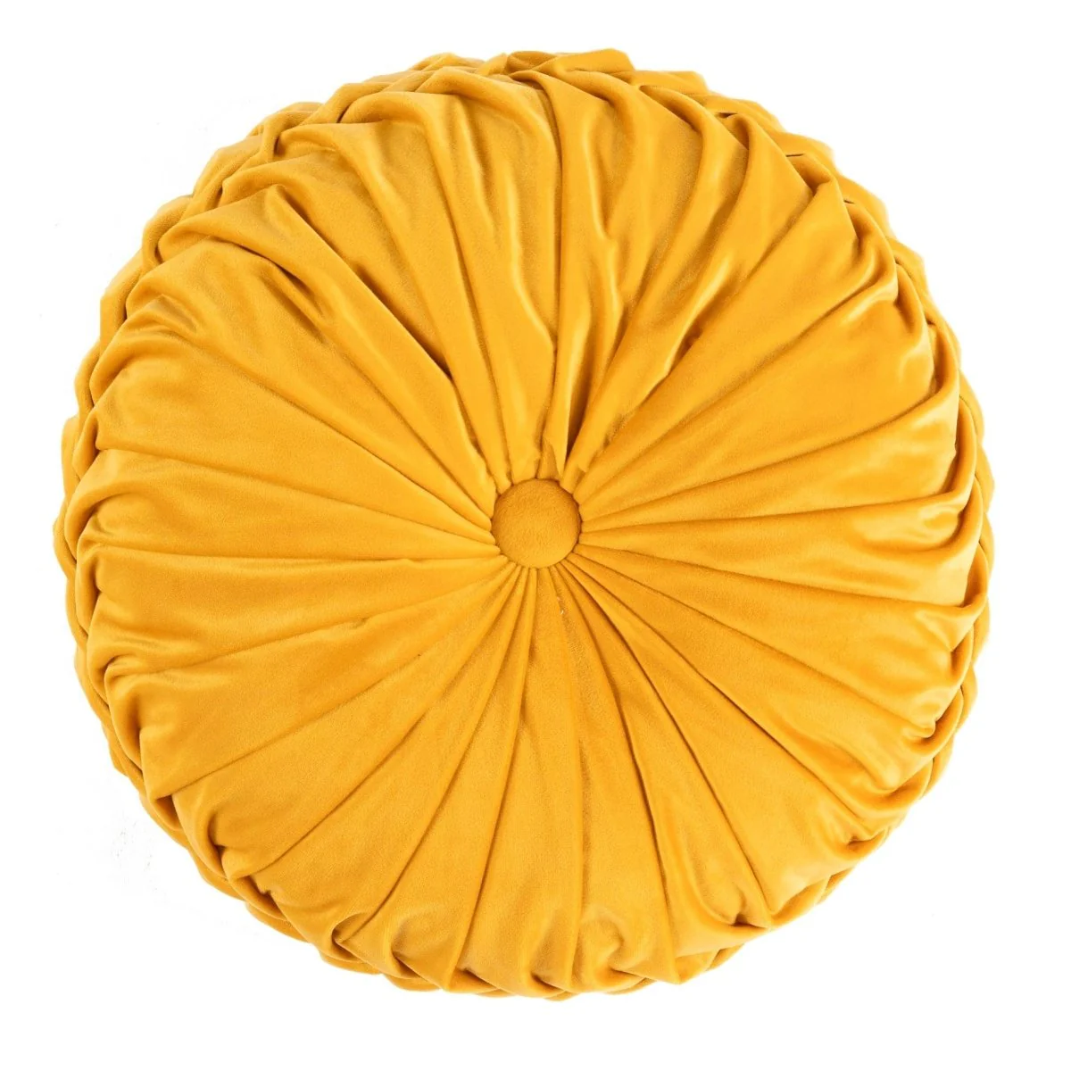 Round Pleated Soft Velvet Throw Pillow - Image 3