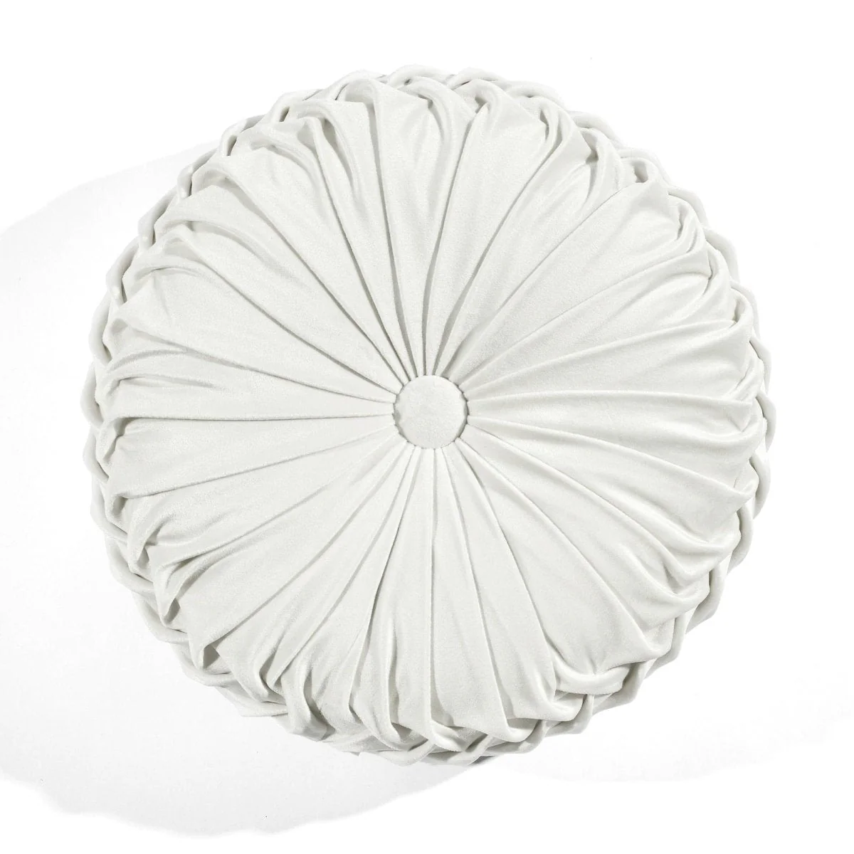 Round Pleated Soft Velvet Throw Pillow - Image 4