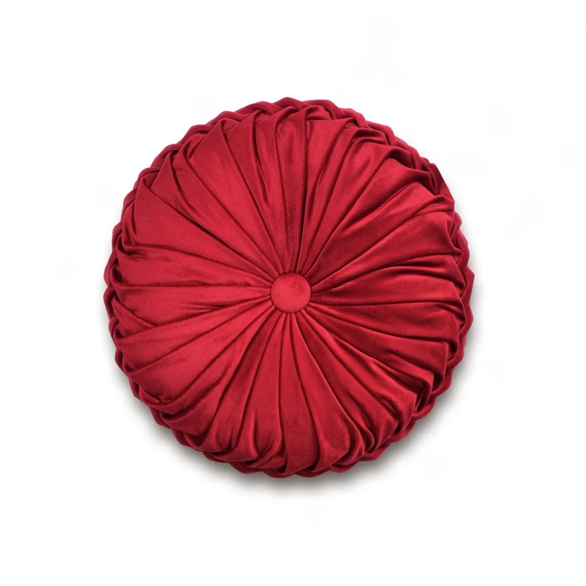 Round Pleated Soft Velvet Throw Pillow - Image 9