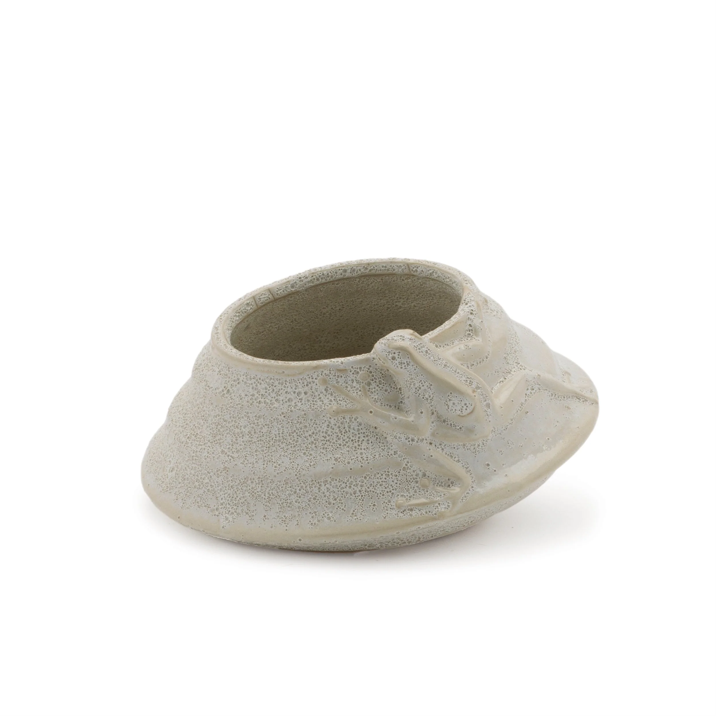Round Porcelain Planter with Frog (Set of 2) - Image 3