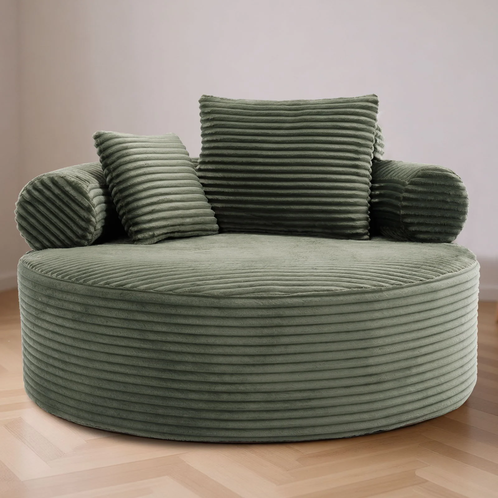 Round Sofa Bed With 3 Pillows For Living Room - Image 13