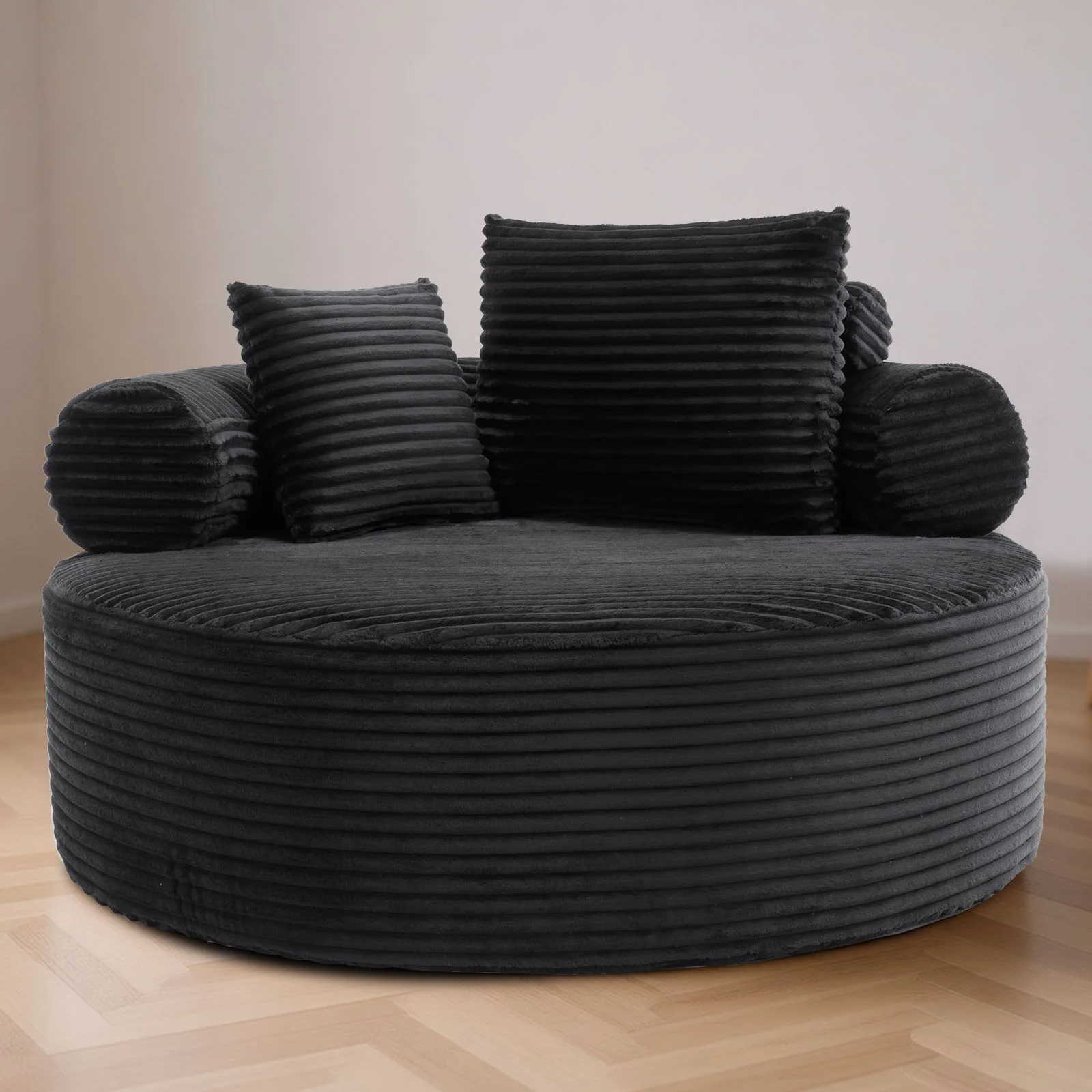 Round Sofa Bed With 3 Pillows For Living Room - Image 14