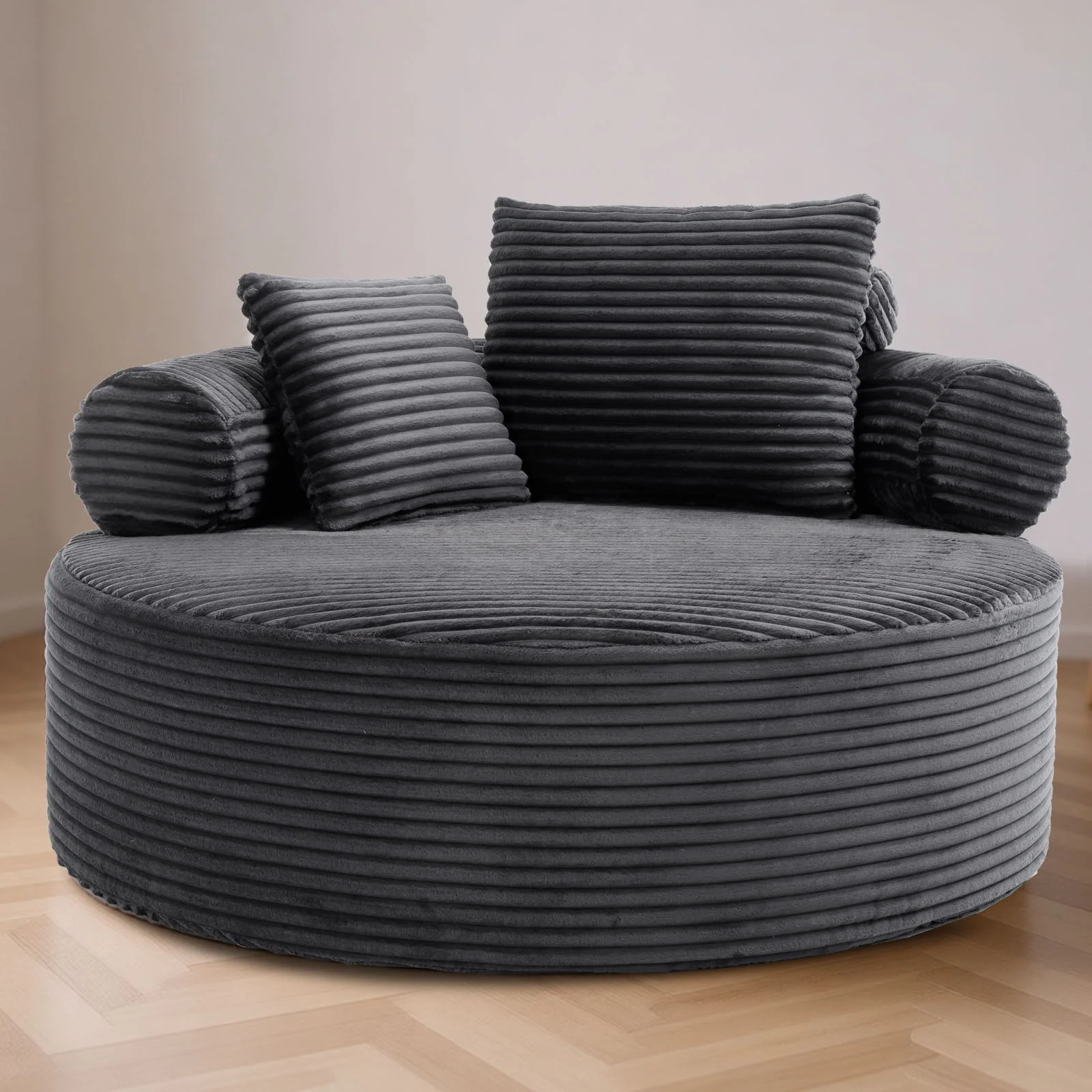 Round Sofa Bed With 3 Pillows For Living Room - Image 17