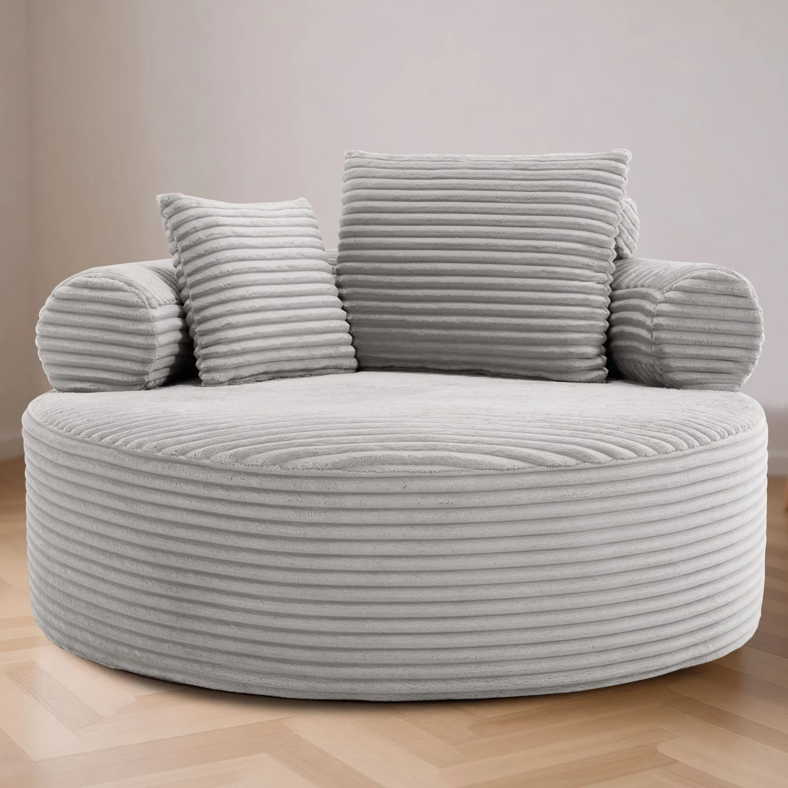 Round Sofa Bed With 3 Pillows For Living Room - Image 18