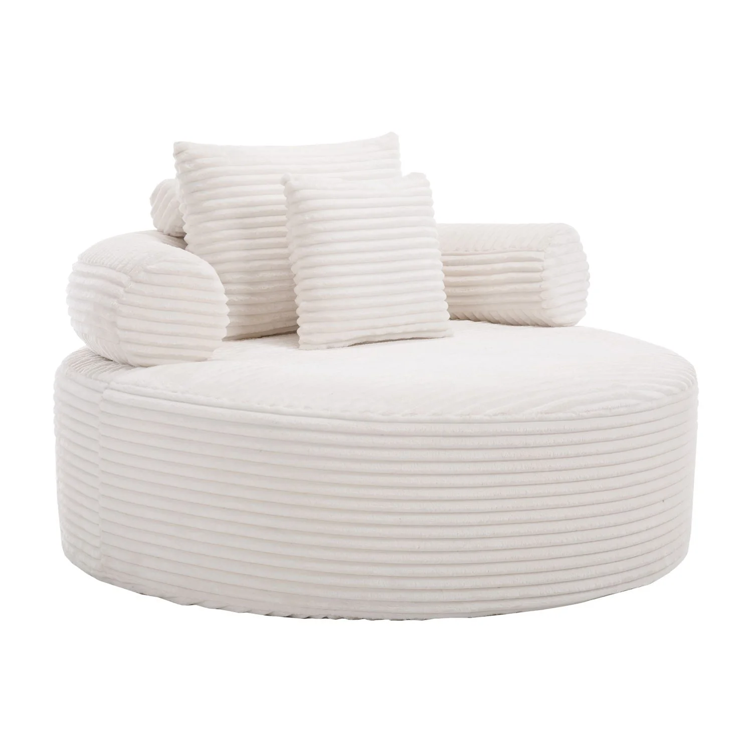 Round Sofa Bed With 3 Pillows For Living Room - Image 4