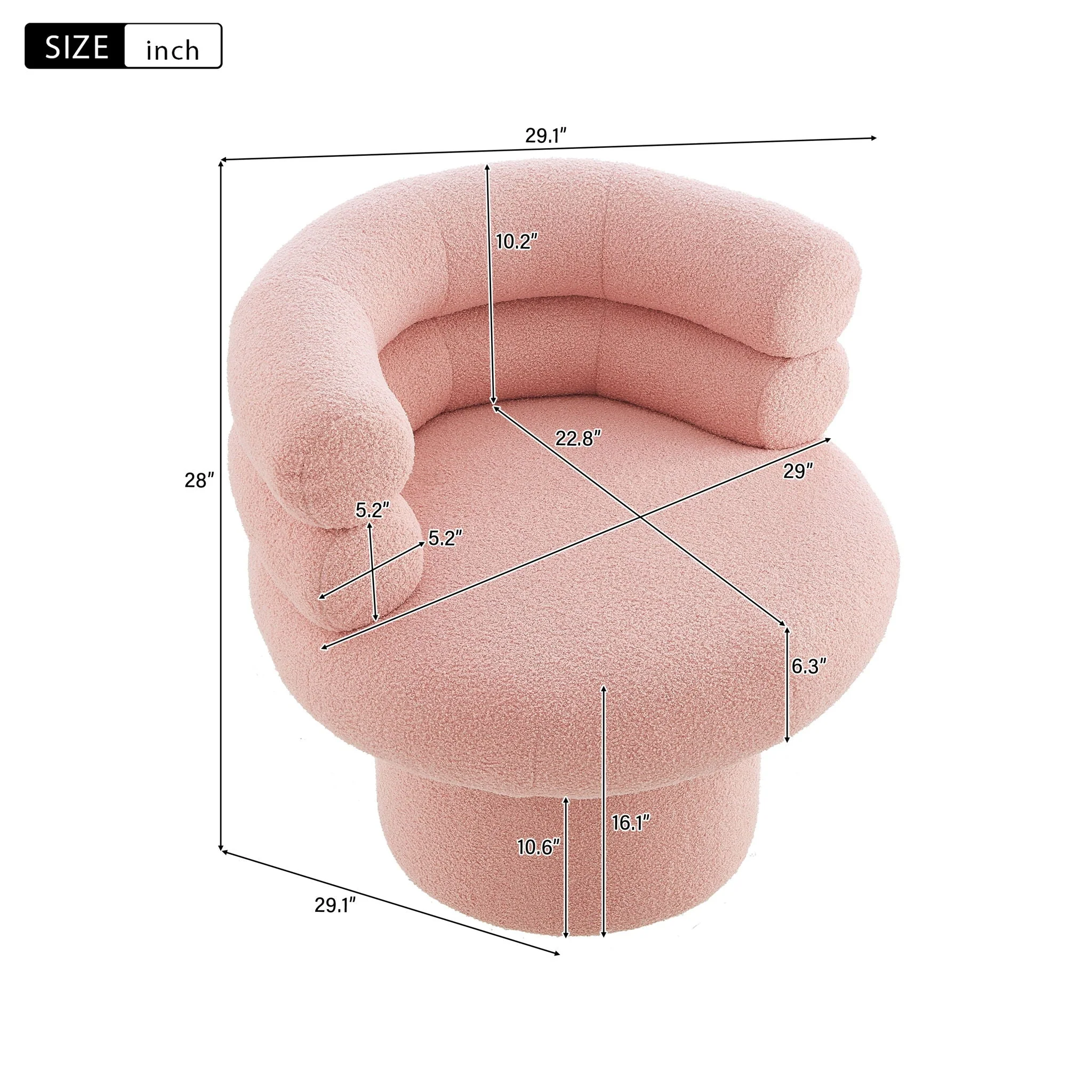 Round Swivel Accent Chair For Living Room - Image 4
