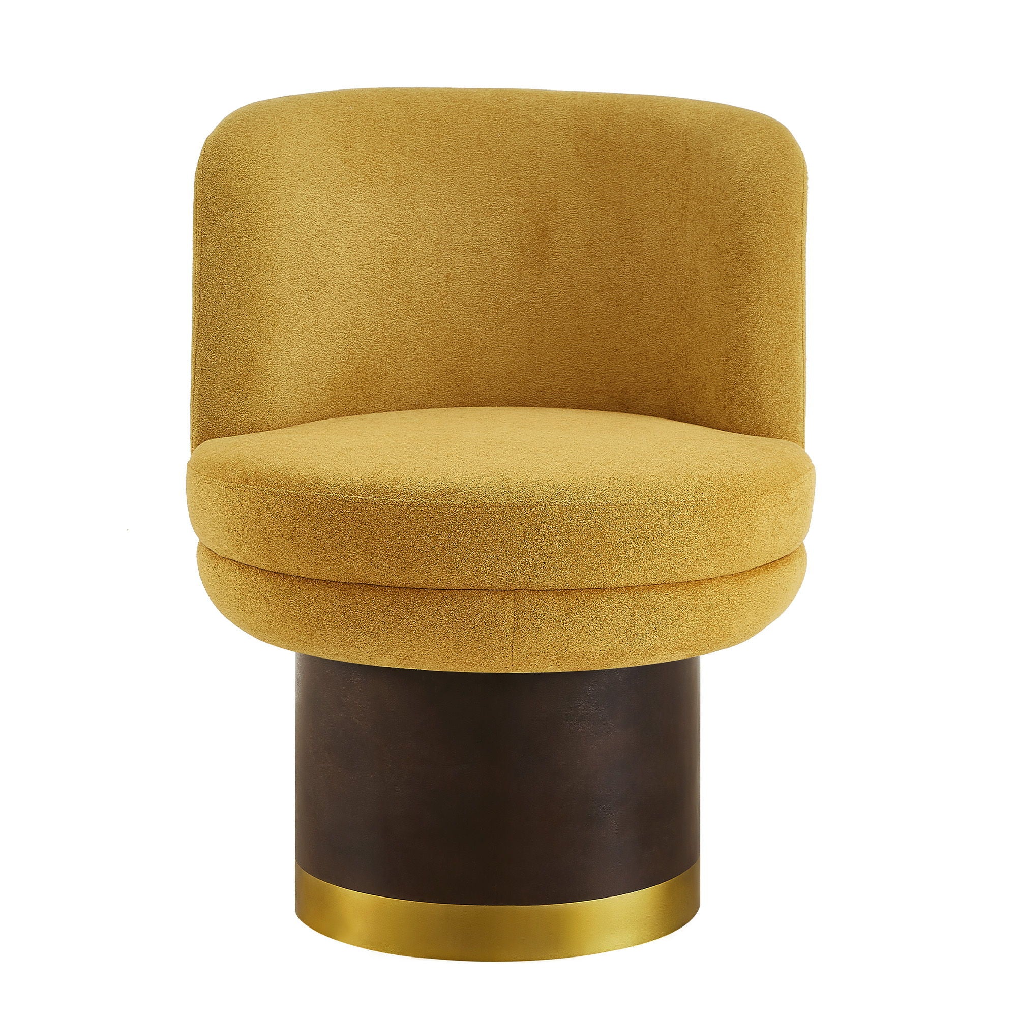 Round Swivel Accent Chair With Ergonomic Backrest For Living Room - Image 2