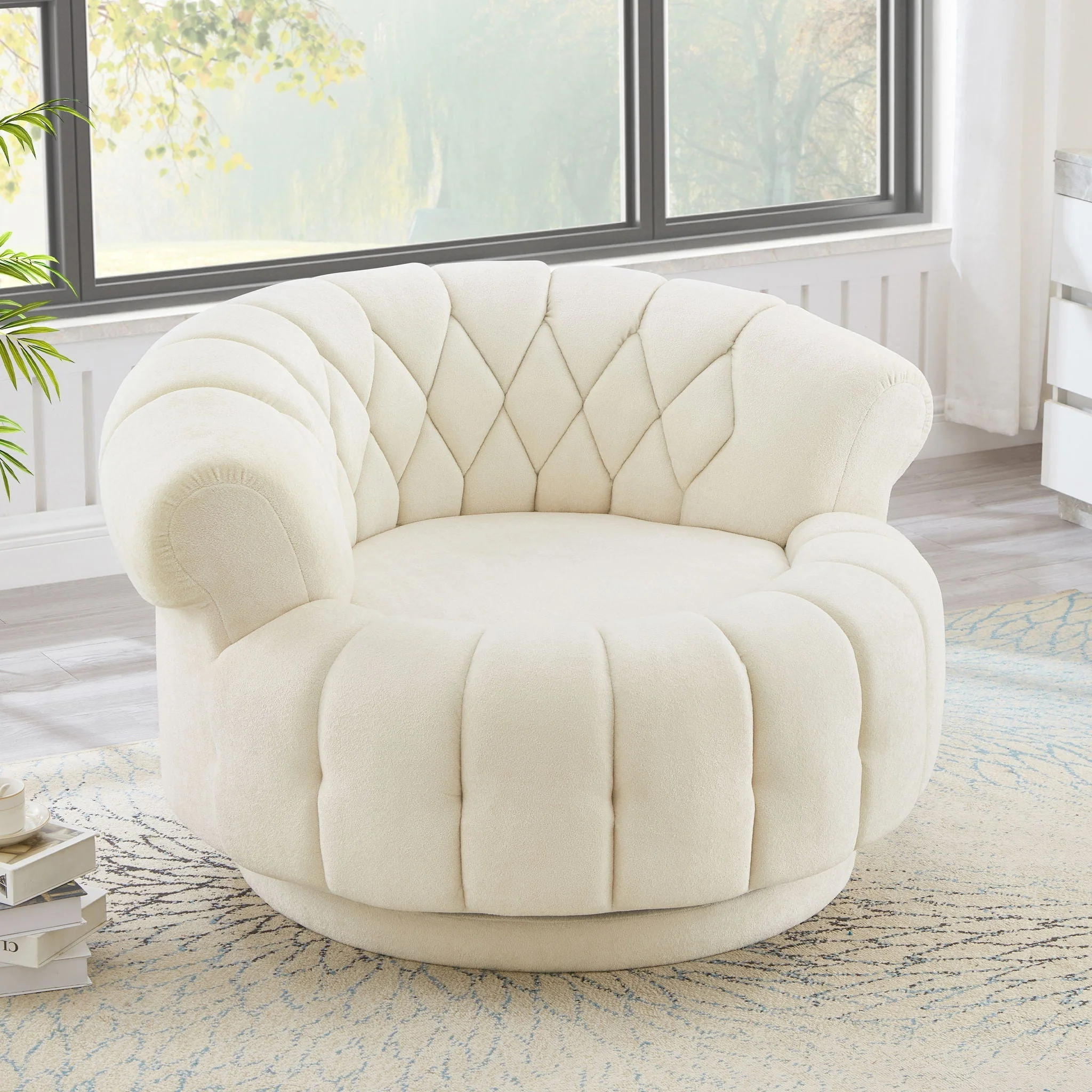 Round Swivel Accent Chair With Rotation - Image 12