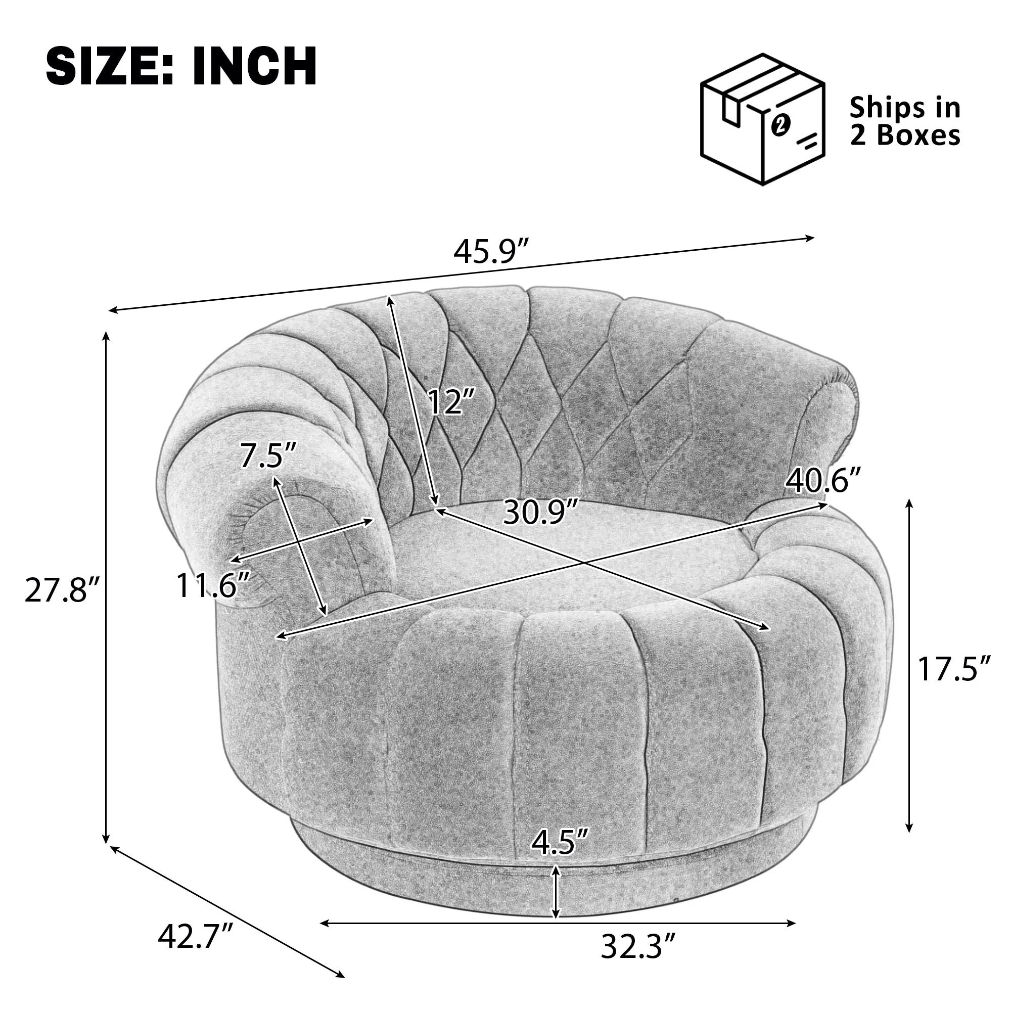 Round Swivel Accent Chair With Rotation - Image 13