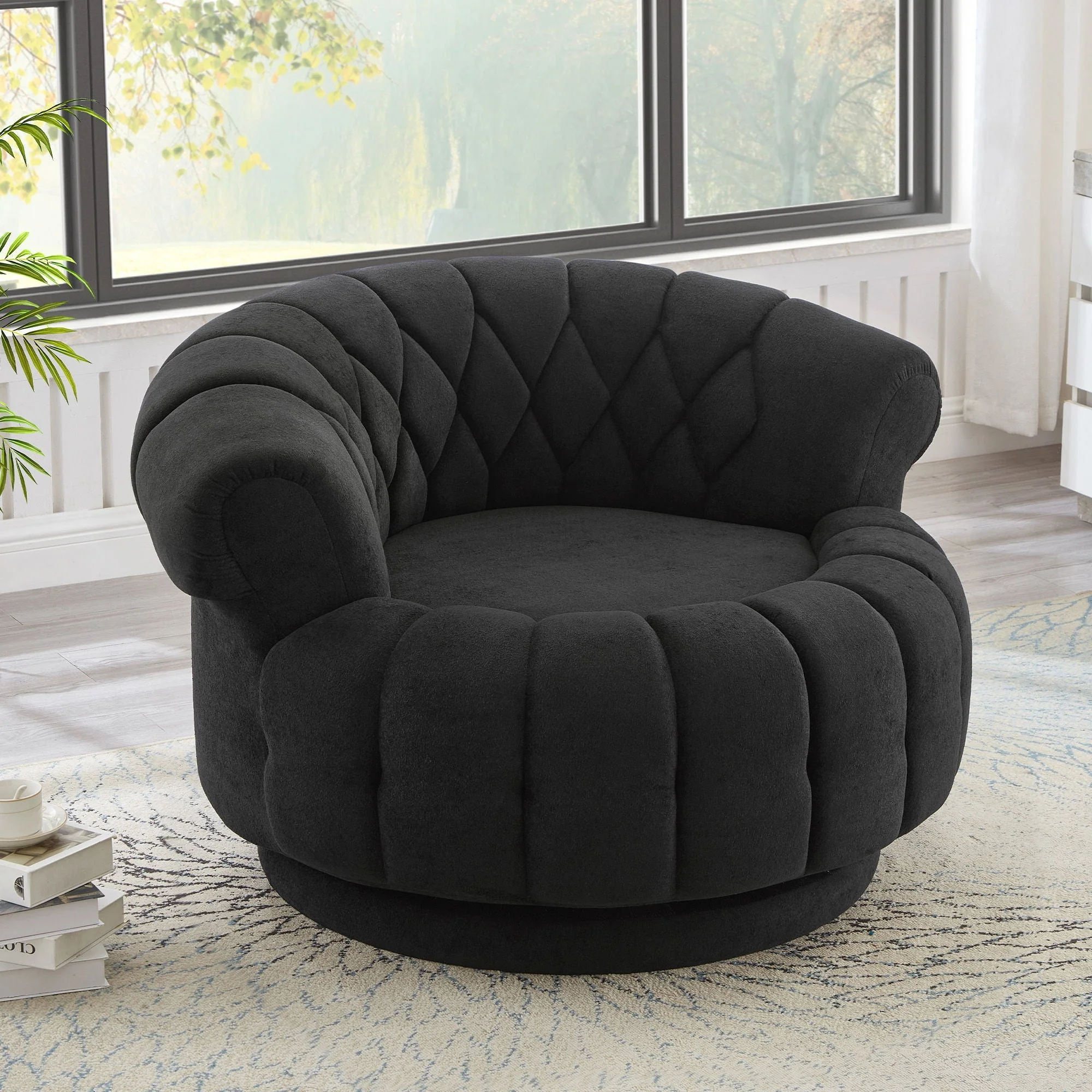 Round Swivel Accent Chair With Rotation - Image 6