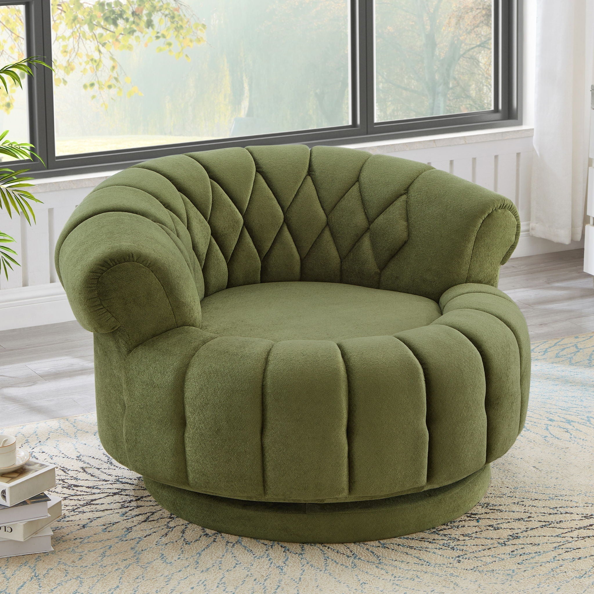 Round Swivel Accent Chair With Rotation - Image 8