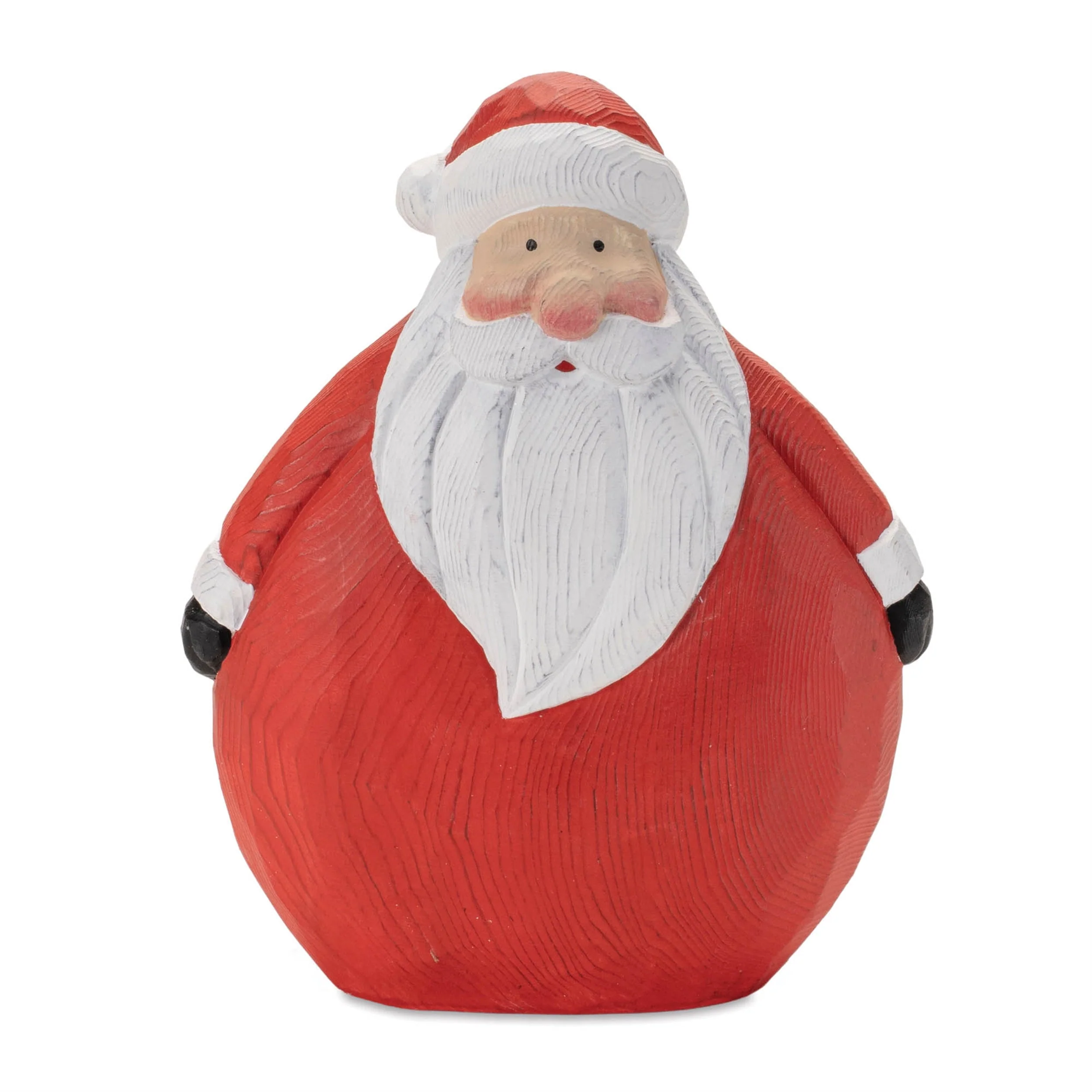Round wood santa figurine (set of 4) - Image 3