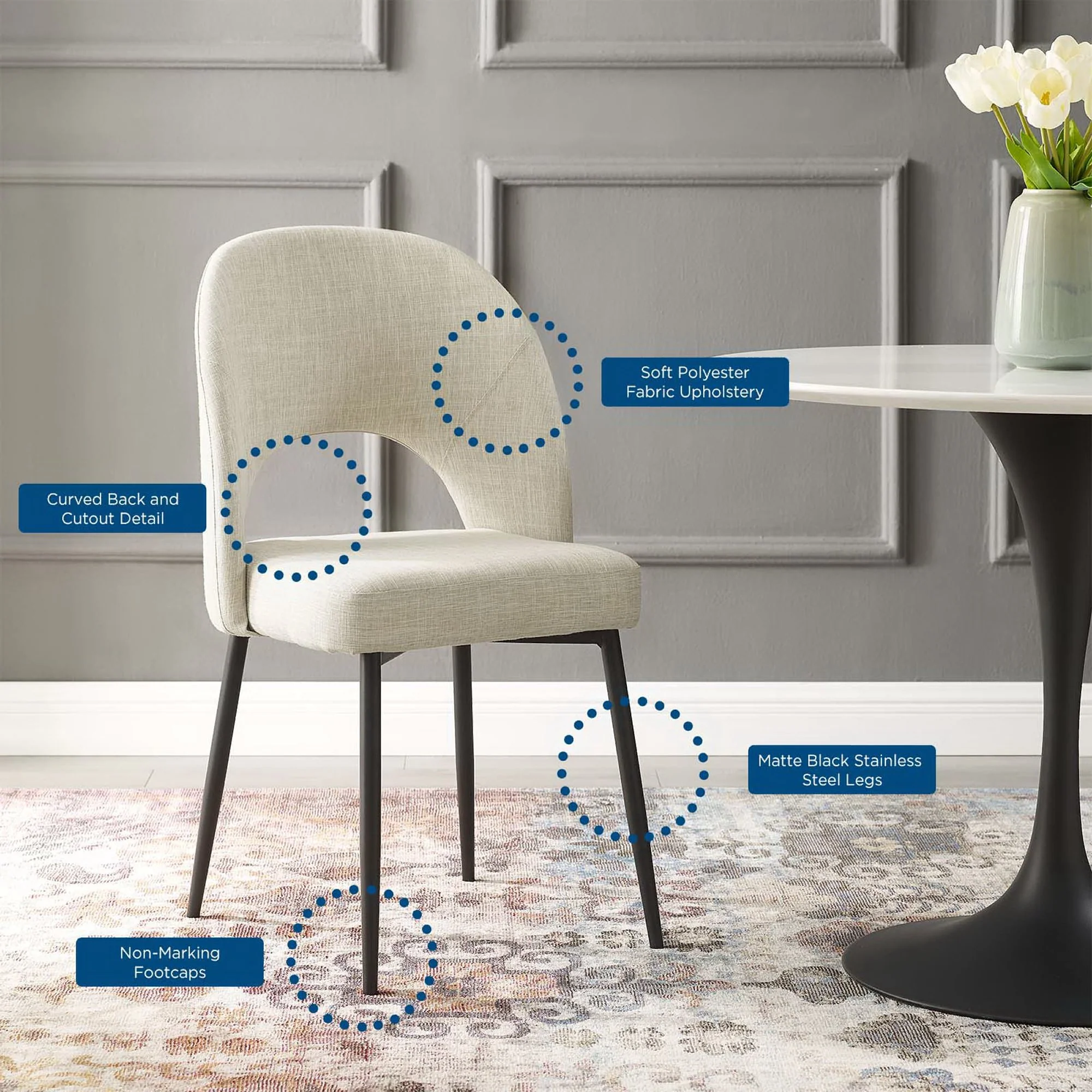 Rouse Upholstered Fabric Dining Side Chair by Modway - Image 12