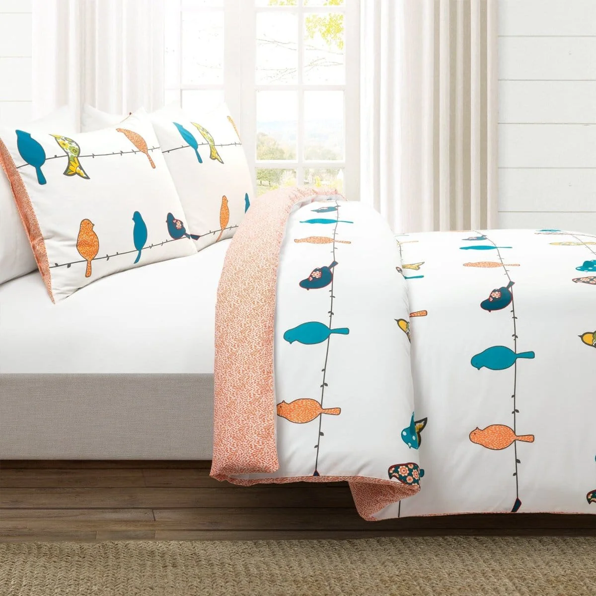 Rowley Birds Cotton Duvet Cover 3 Piece Set - Image 2