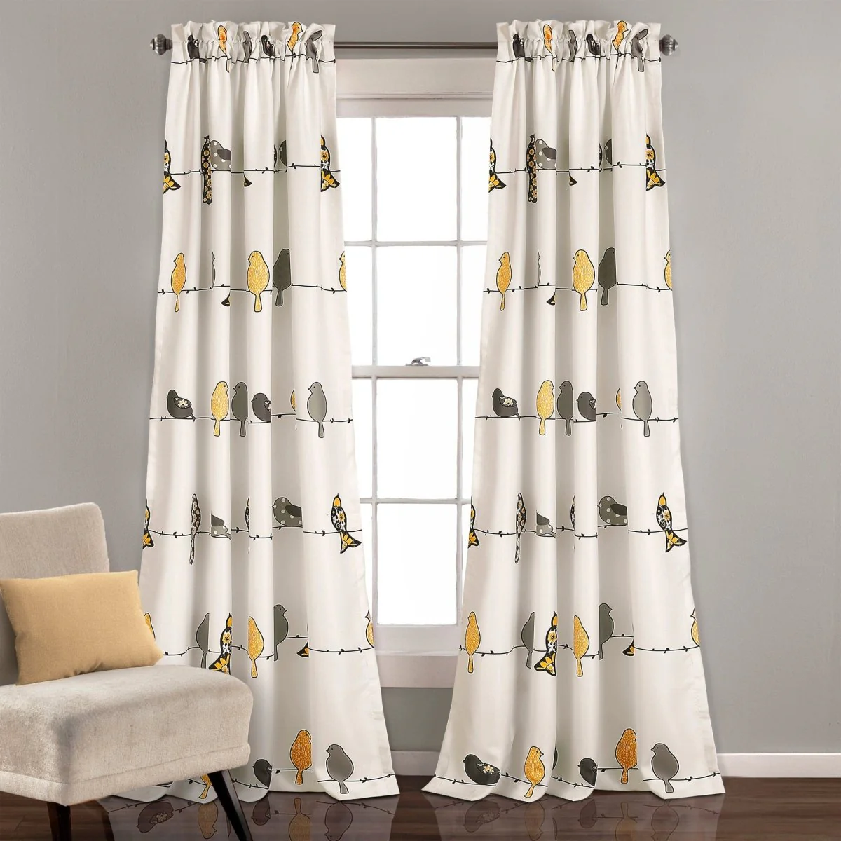 Rowley Birds Light Filtering Window Curtain Set - Image 3