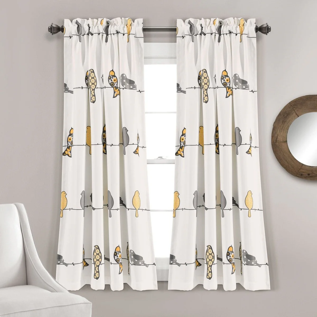 Rowley Birds Light Filtering Window Curtain Set - Image 9