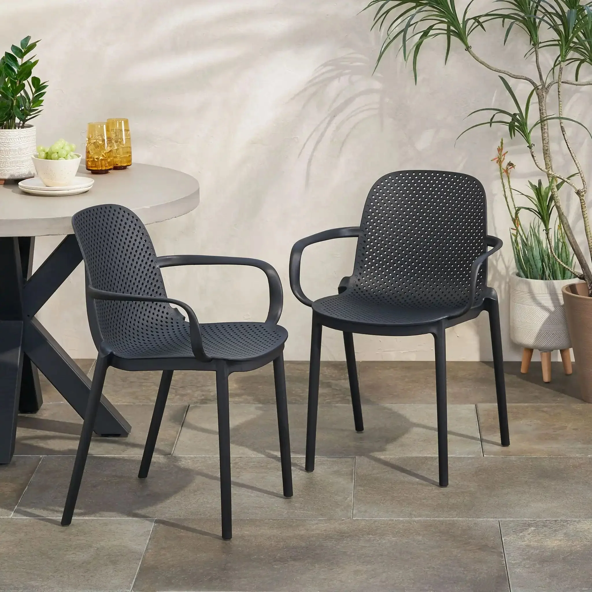 Roxanne - Outdoor Stacking Dining Armchair (Set of 2) - Image 3