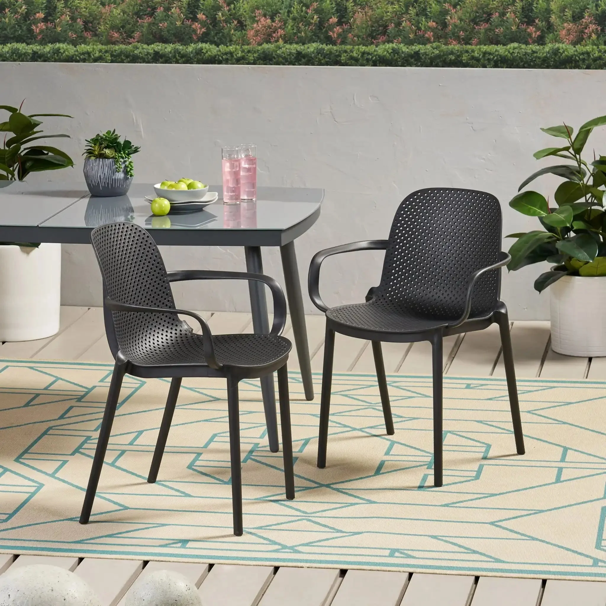 Roxanne - Outdoor Stacking Dining Armchair (Set of 2) - Image 4