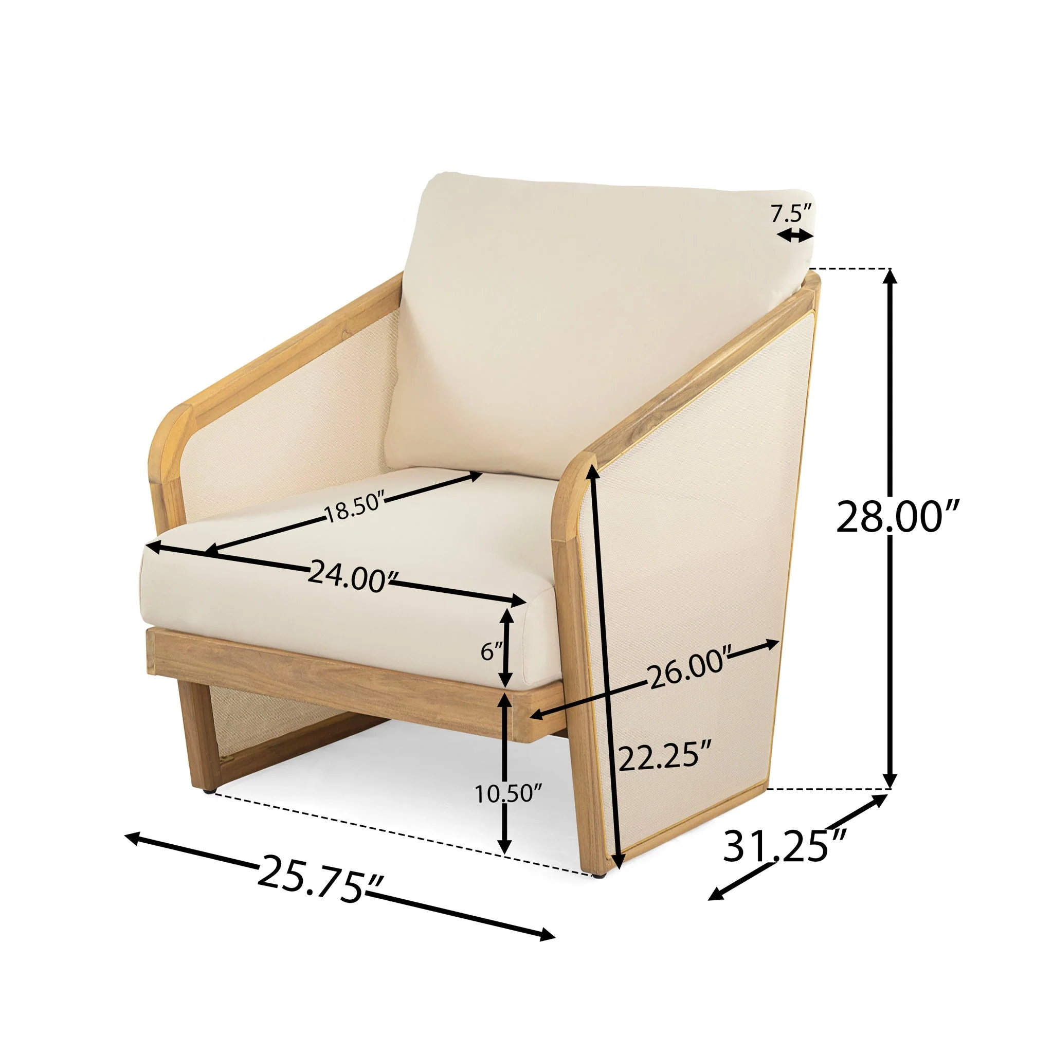 Royal - Wood Textilene Club Chair - Image 4
