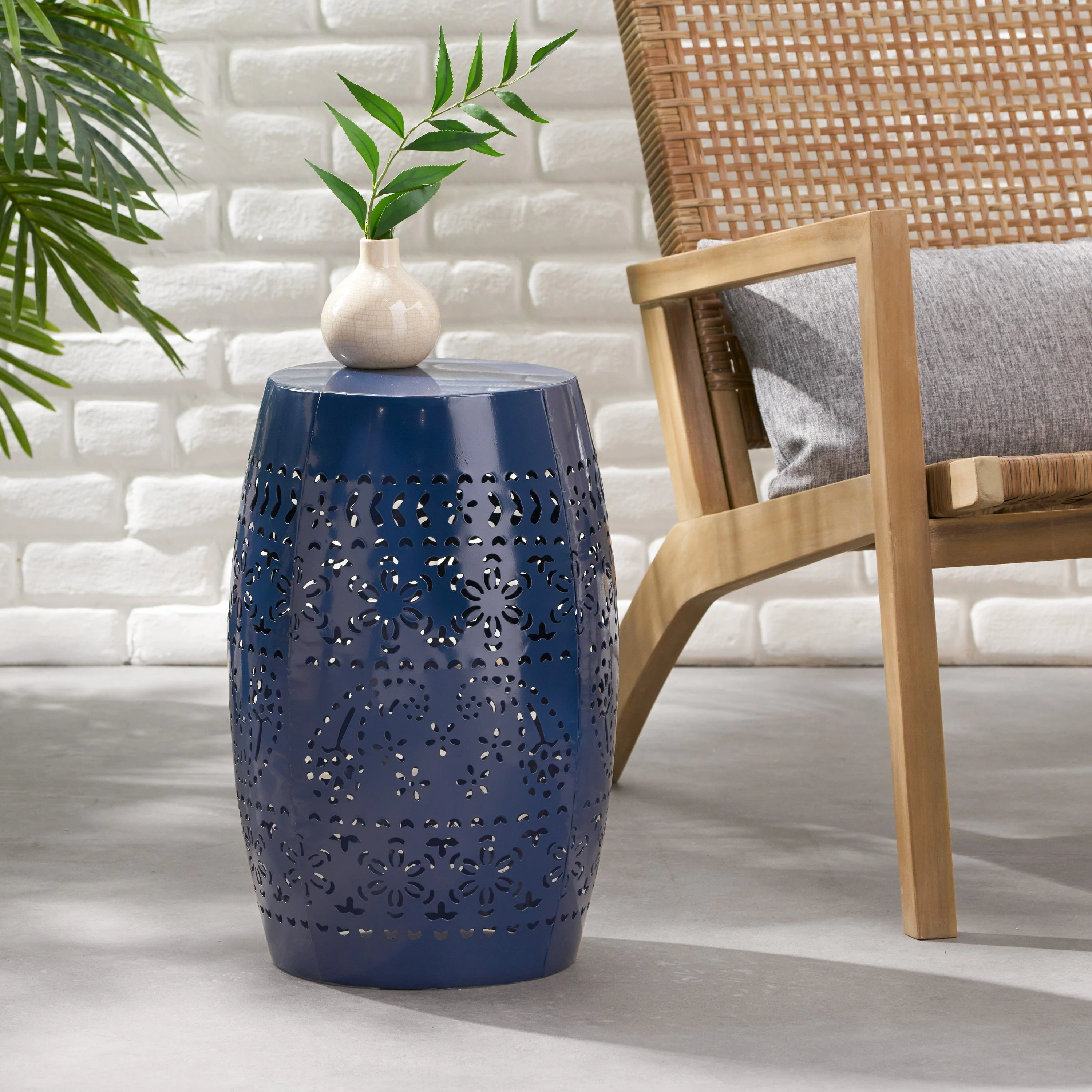Ruby Side Table Lace Cut Metal End Table for Outdoor & Indoor Use - Image 8