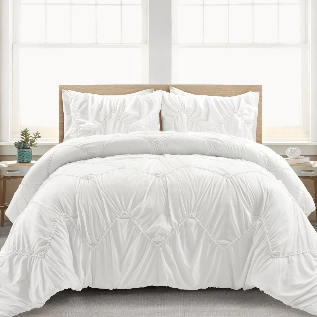 Ruched Chevron Comforter Set - Image 2