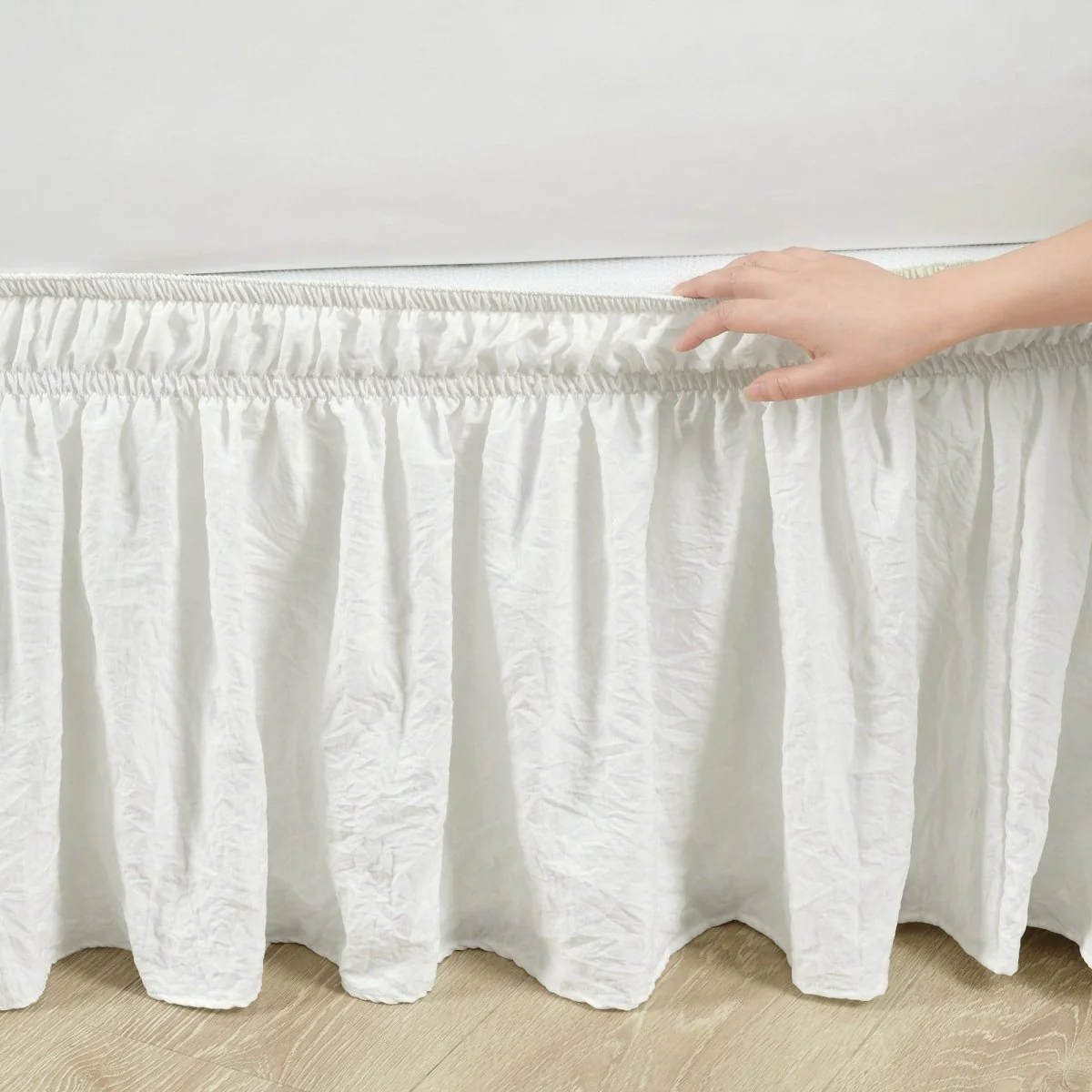 Ruched Ruffle Elastic Easy Wrap Around Bed Skirt - Image 10